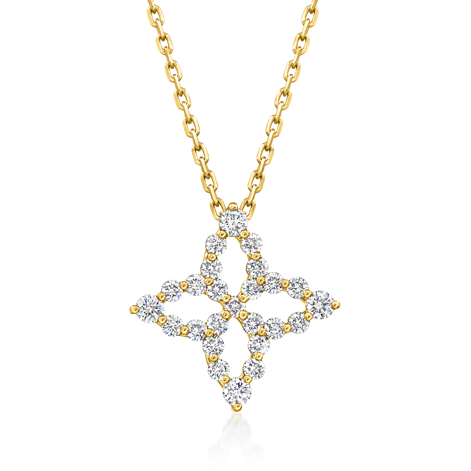 Roberto Coin Princess Flower 47 ct tw Diamond Necklace in 18kt Yellow Gold 4360$