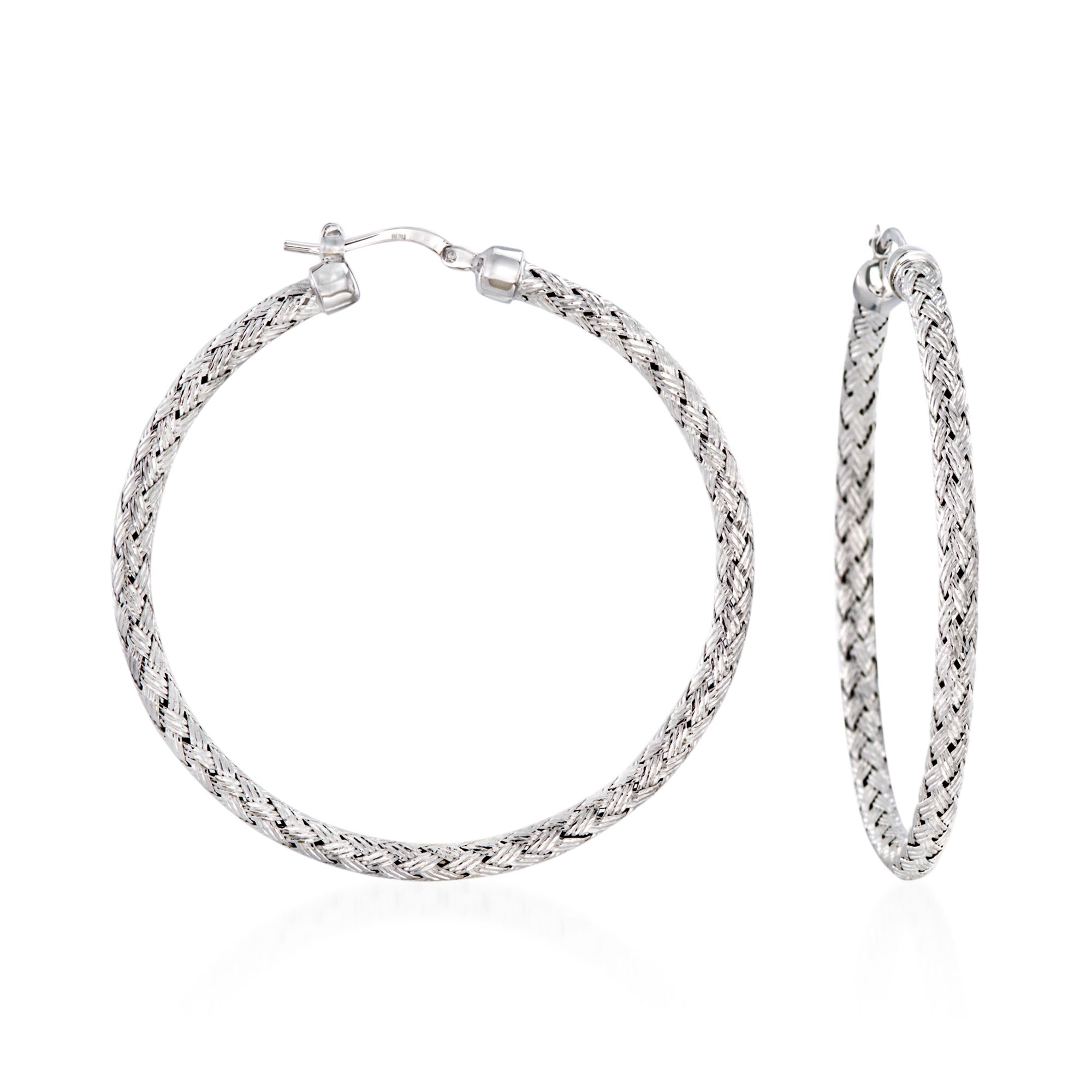 Charles Garnier Milan Sterling Silver Large Hoop Earrings 230$