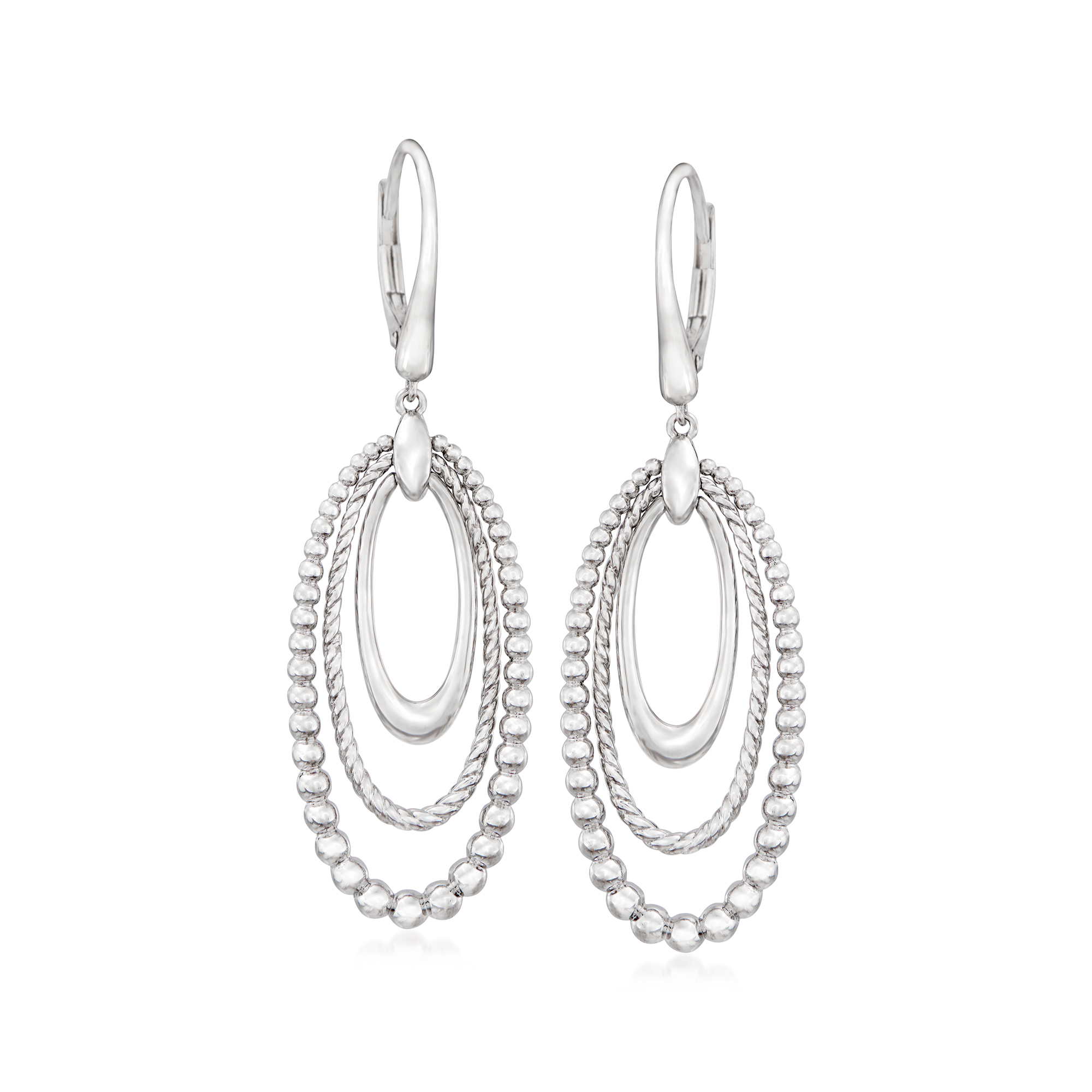 Gabriel Co Sterling Silver Triple-Oval Drop Earrings 420$