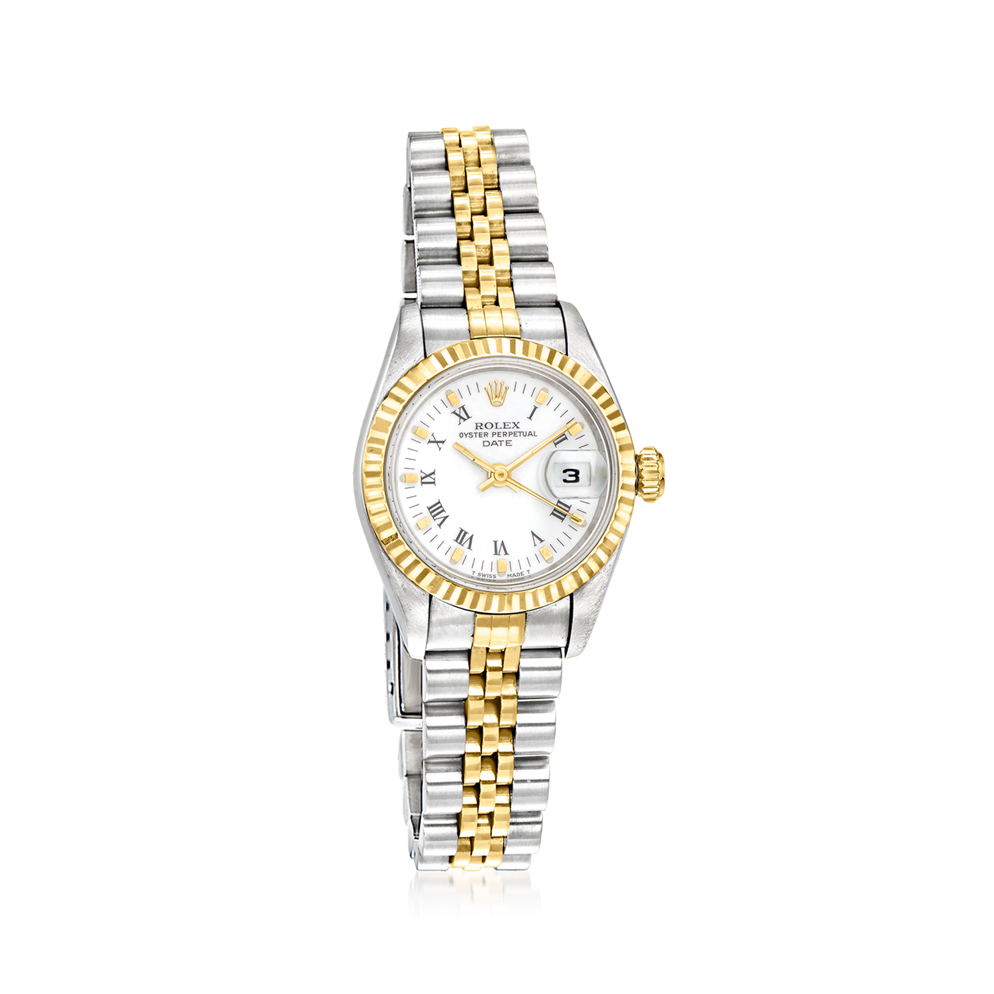 Pre-Owned Rolex Datejust Womens 26mm Automatic Stainless Steel and 18kt Yellow Gold Watch 6450$