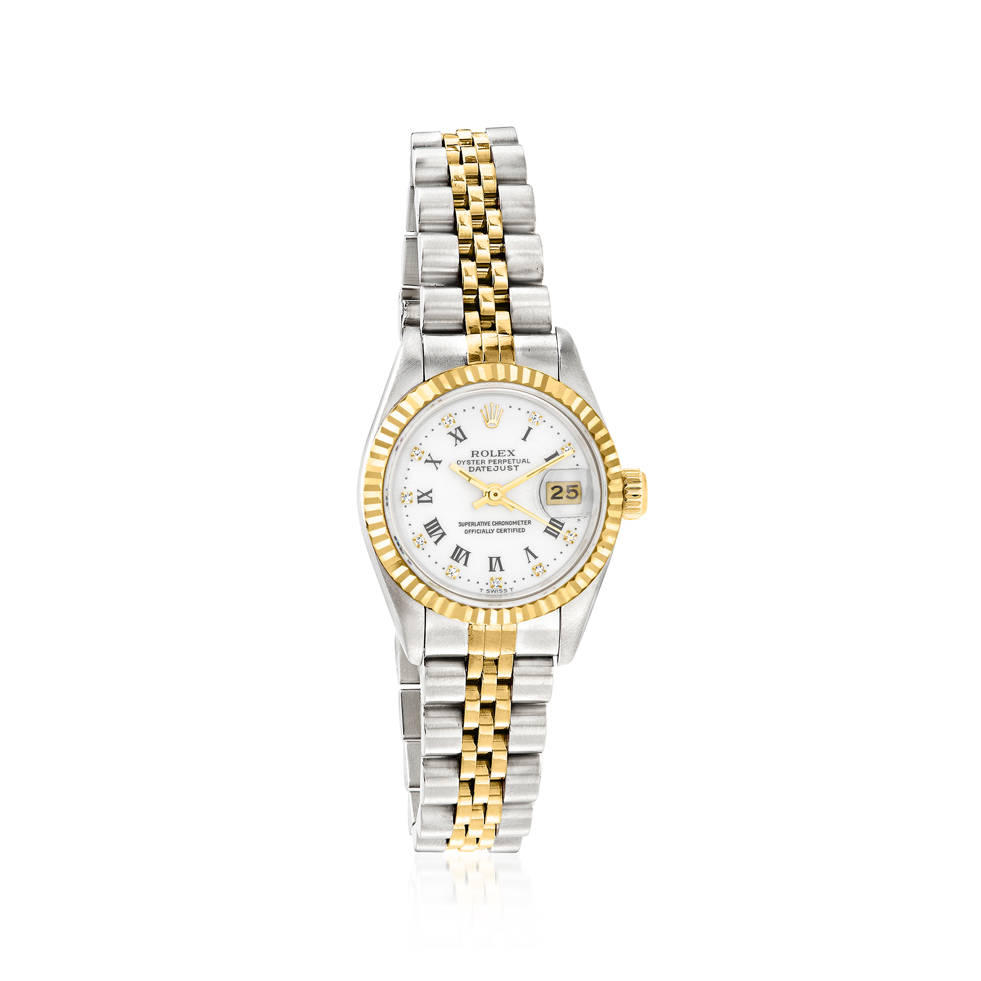 Pre-Owned Rolex Datejust Womens 26mm Automatic Stainless Steel and 18kt Yellow Gold Watch 6950$