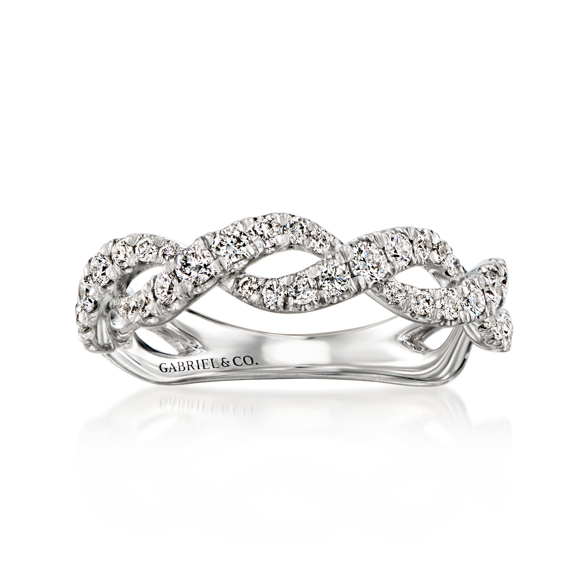Gabriel Co 60 ct tw Diamond Woven Ring in 14kt White Gold 3100$