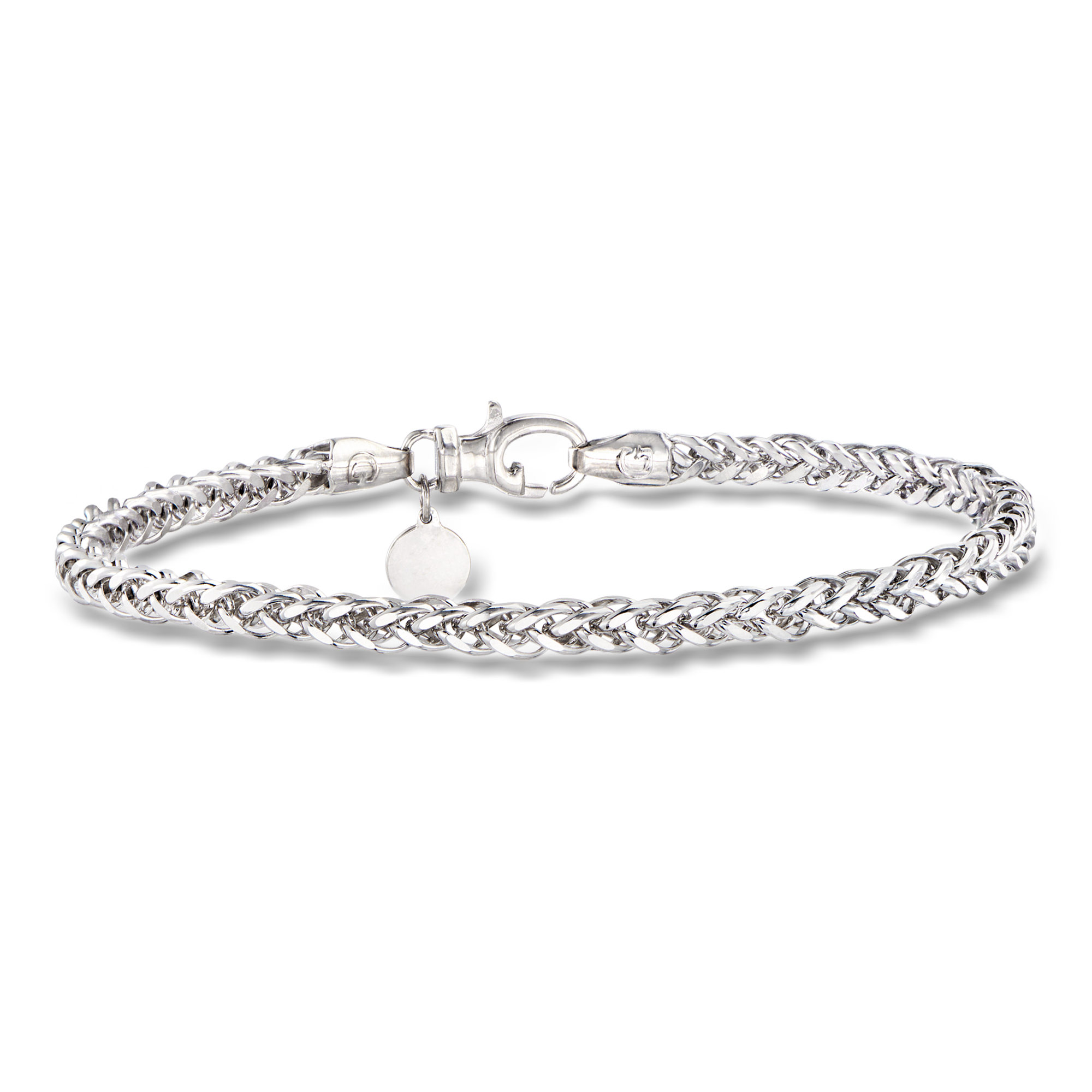 Gabriel Co Mens Sterling Silver Wheat-Chain Bracelet 300$
