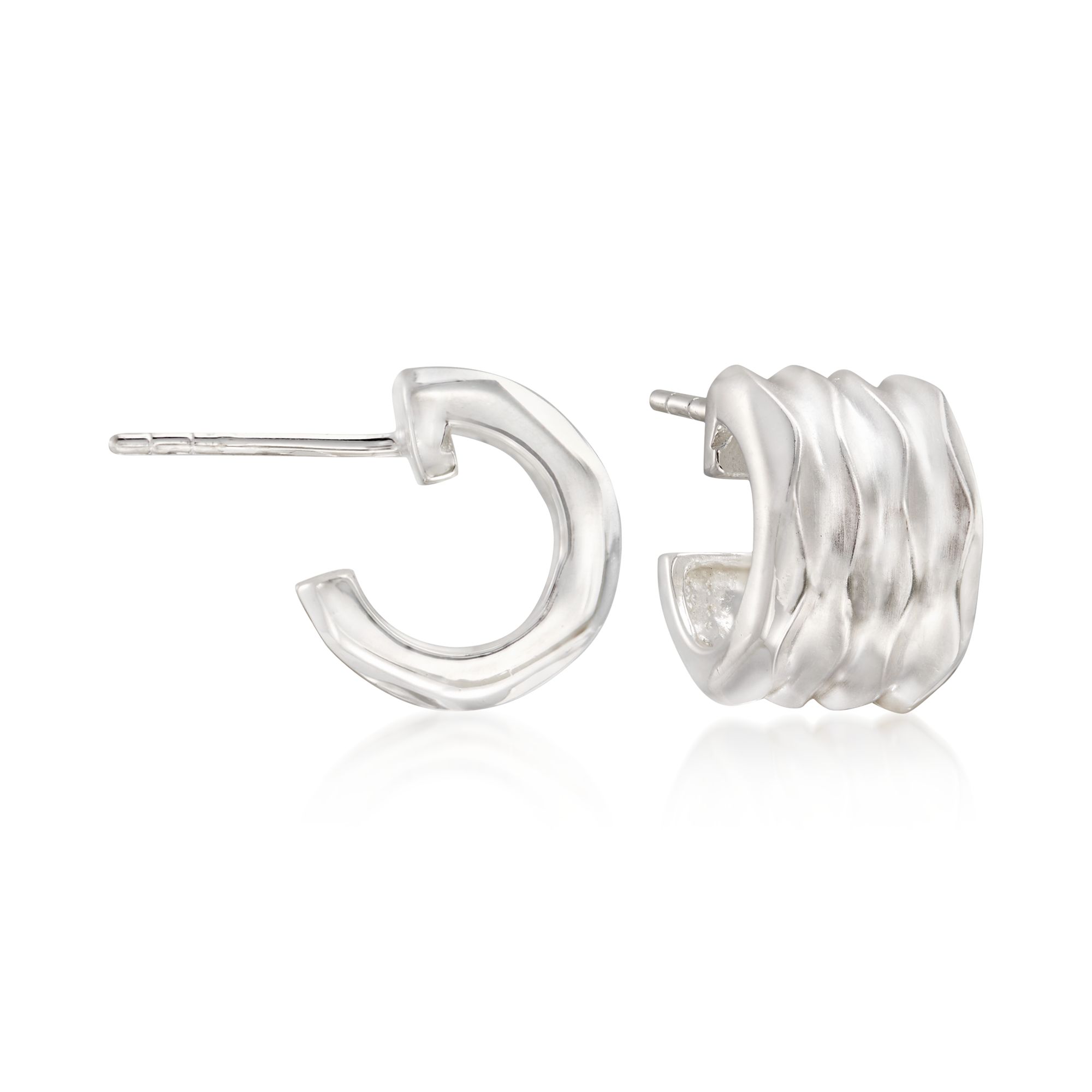 Zina Sterling Silver Desert Wave Small Hoop Earrings 180$