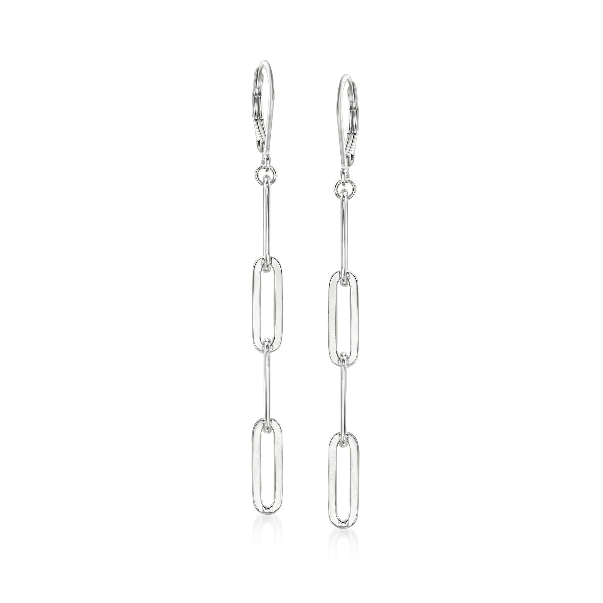 Charles Garnier Sterling Silver Paper Clip Link Drop Earrings 100$