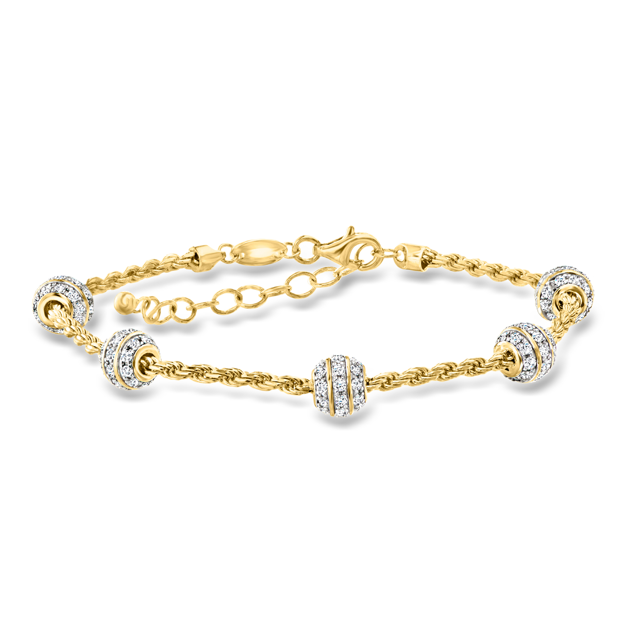 Charles Garnier 210 ct tw CZ Ball Station Bracelet in 18kt Gold Over Sterling 279$