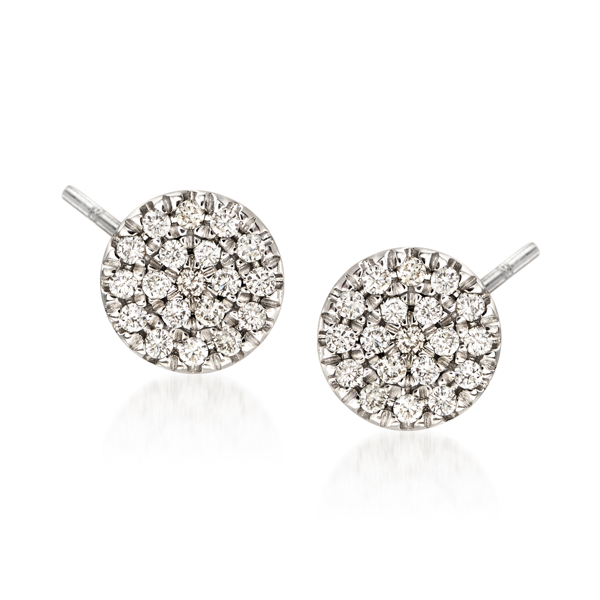 Gabriel & Co. .11 ct. t.w. Diamond Round Stud Earrings in 14kt White Gold