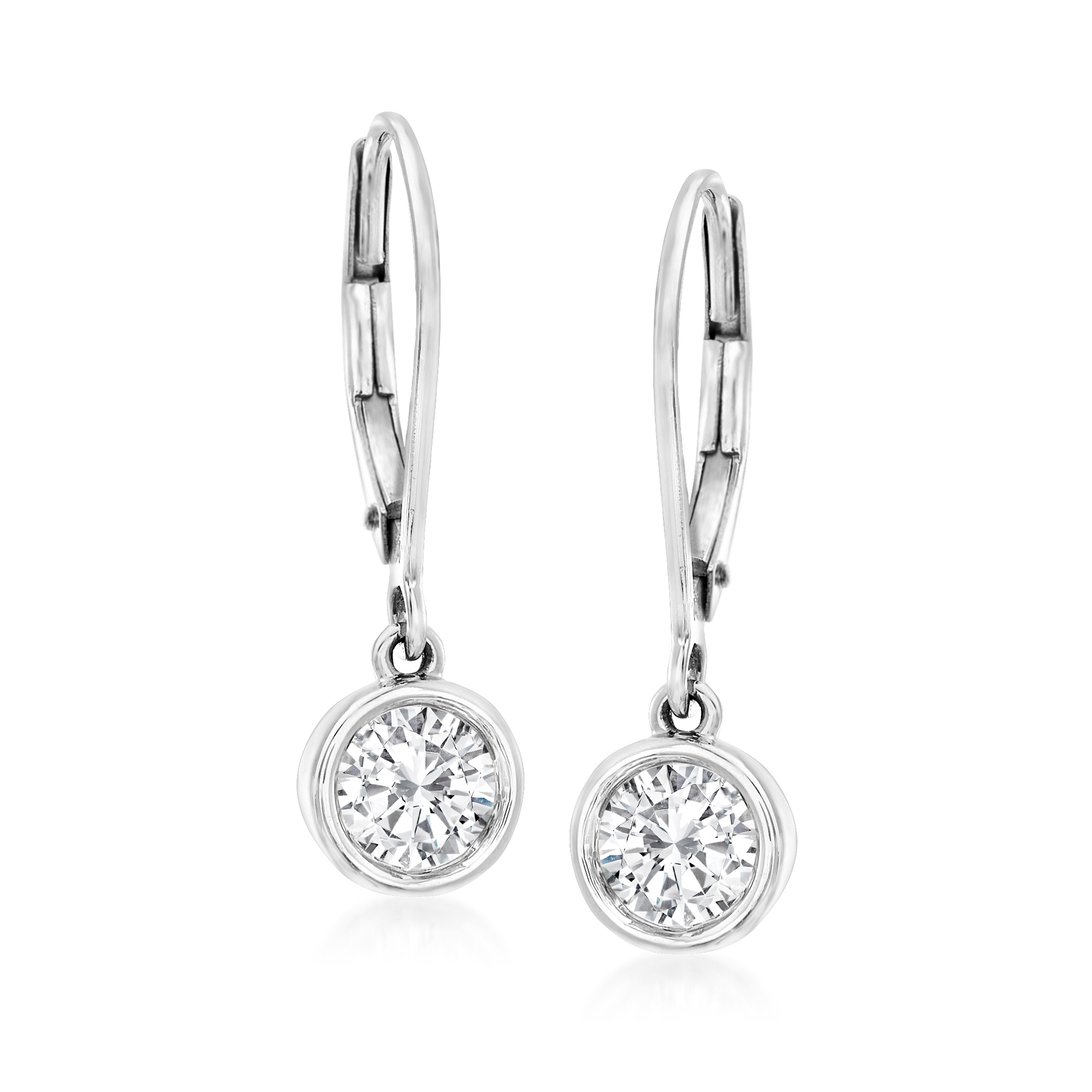 100 ct tw Bezel-Set Diamond Drop Earrings in 14kt White Gold 2495$