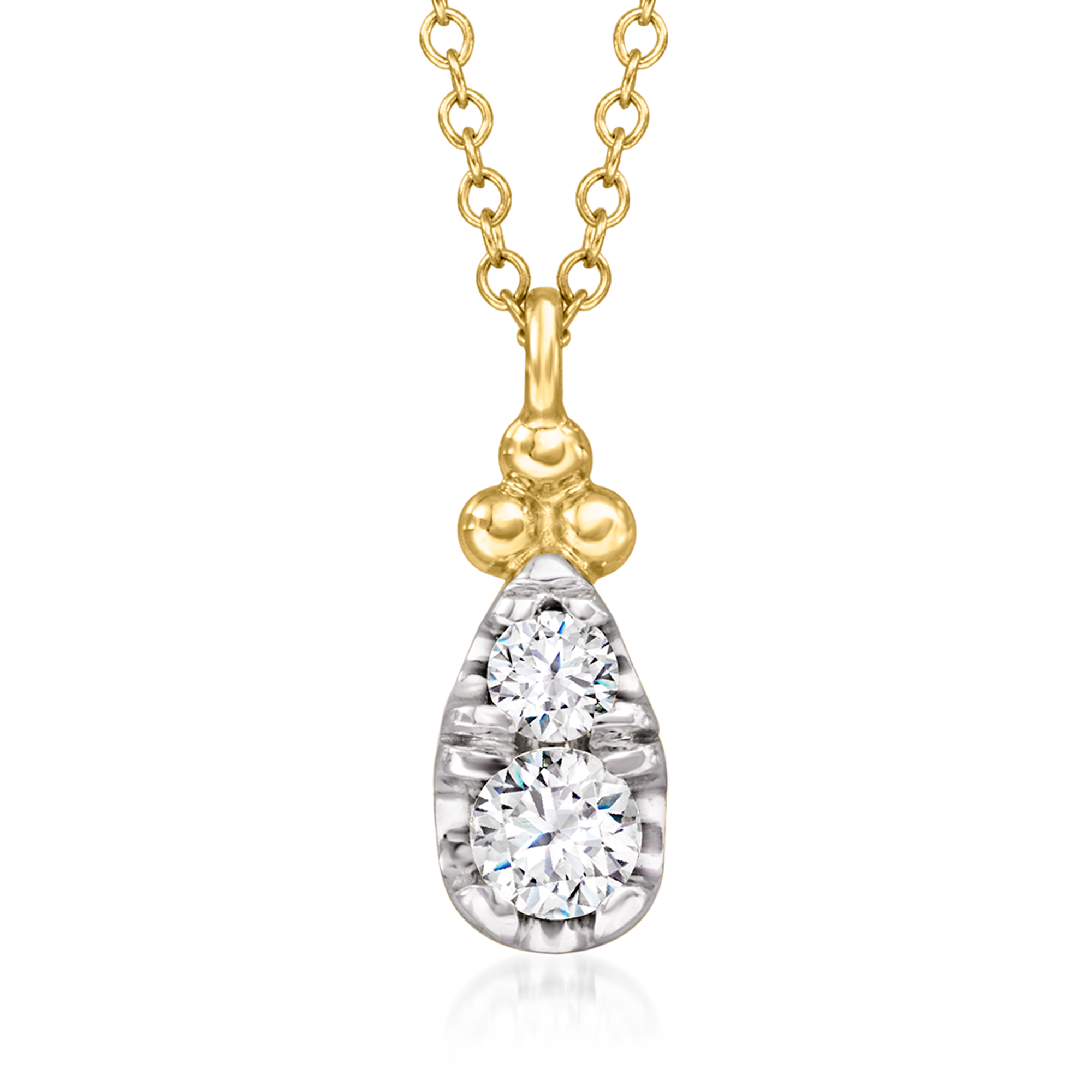 Gabriel Co 27 ct tw Diamond Teardrop Necklace in 14kt Yellow Gold 1399$