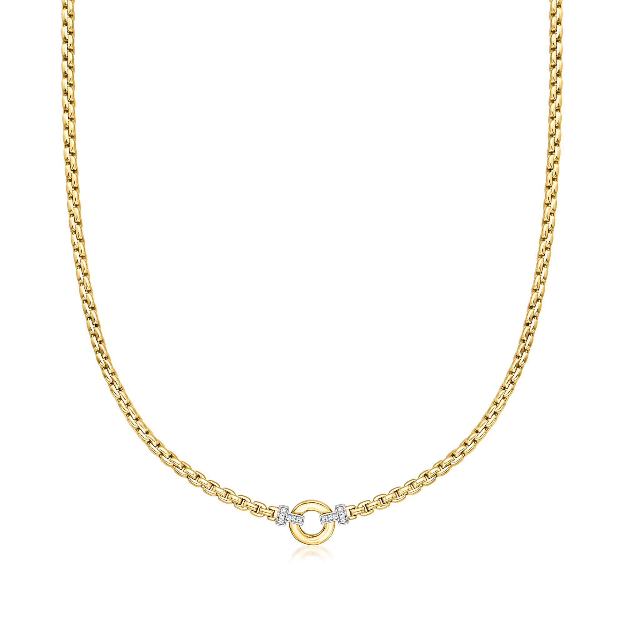 Phillip Gavriel Venetian Link 16 ct tw Diamond Circle Necklace in 14kt Two-Tone Gold 10740$