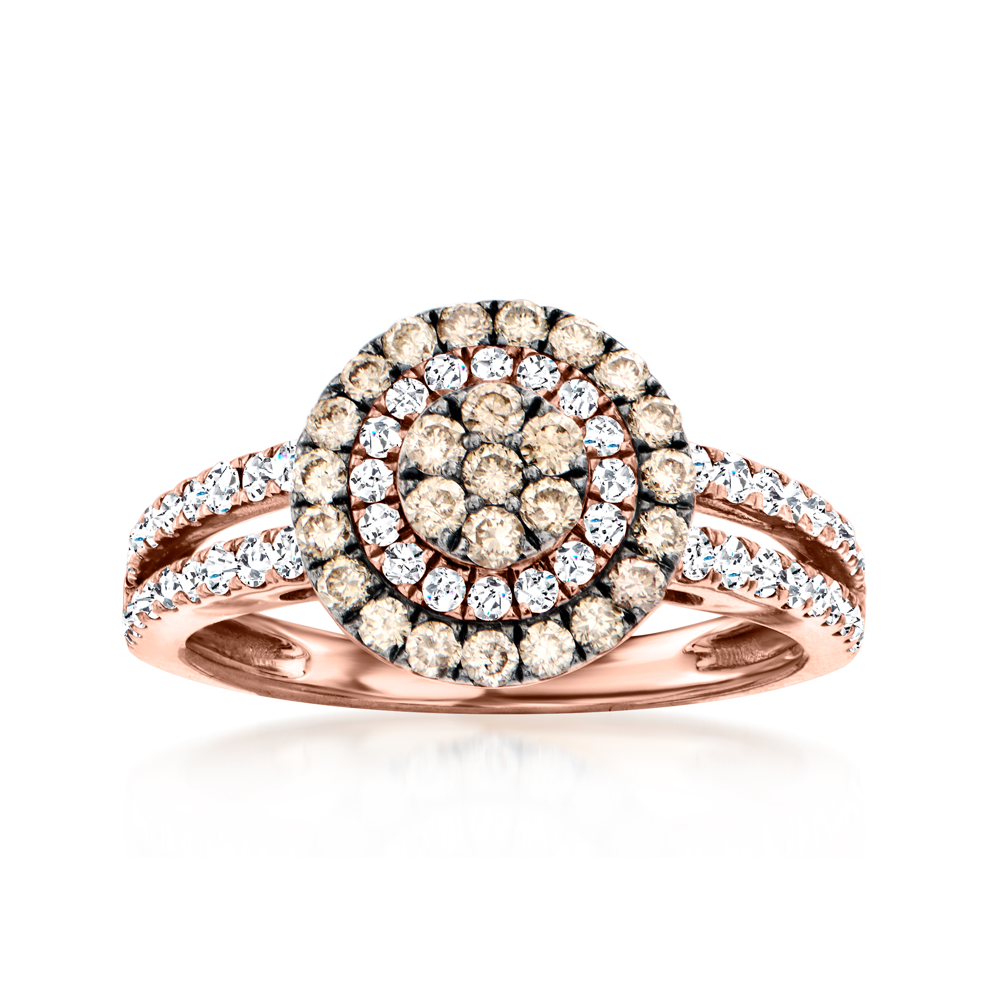 Le Vian .90 ct. t.w. Chocolate and Vanilla Diamond Ring in 14kt Strawberry Gold