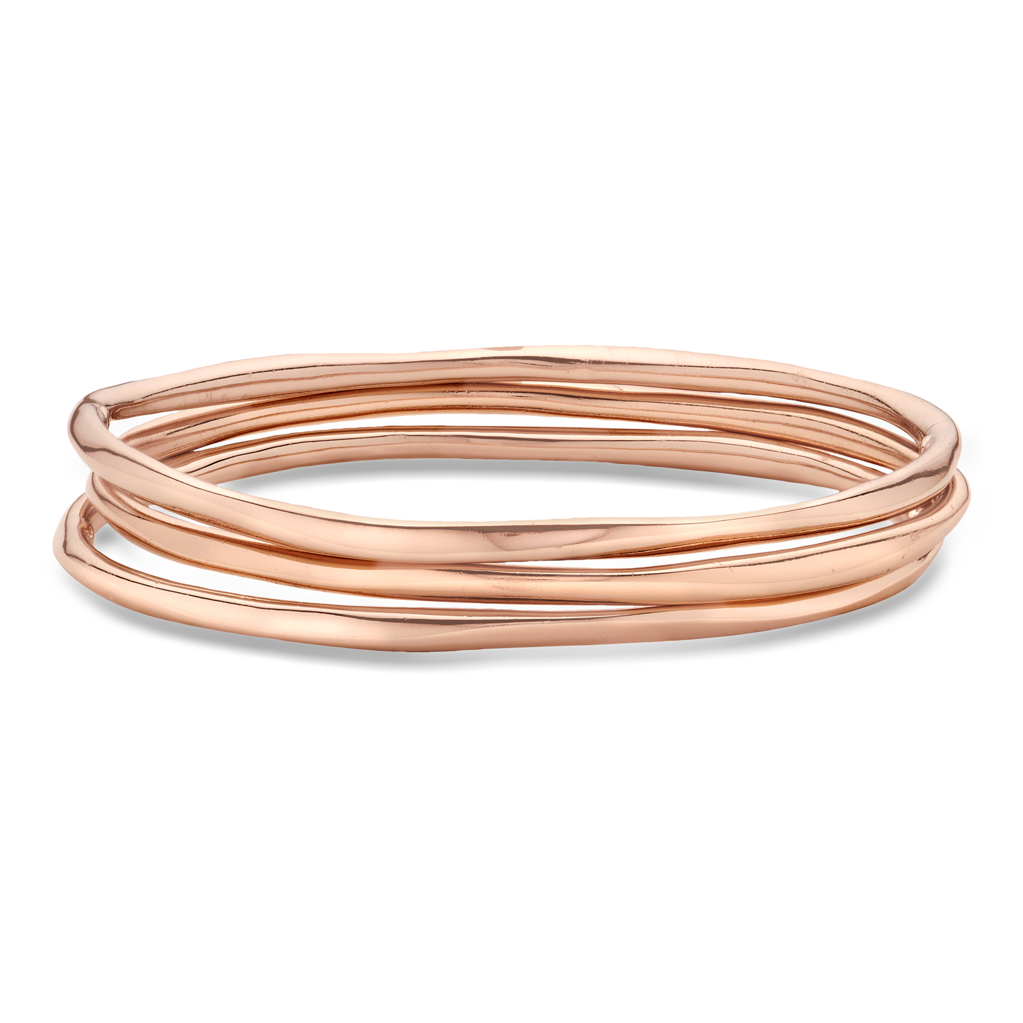 C 2000 Vintage Ippolita 14kt Rose Gold Over Sterling Jewelry Set Three Bangle Bracelets 1195$