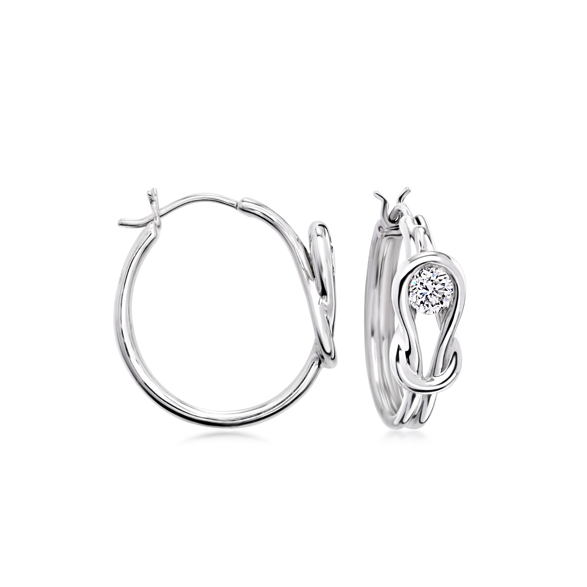 C. 2000 Vintage .50 ct. t.w. Diamond Loop Hoop Earrings in 14kt White Gold