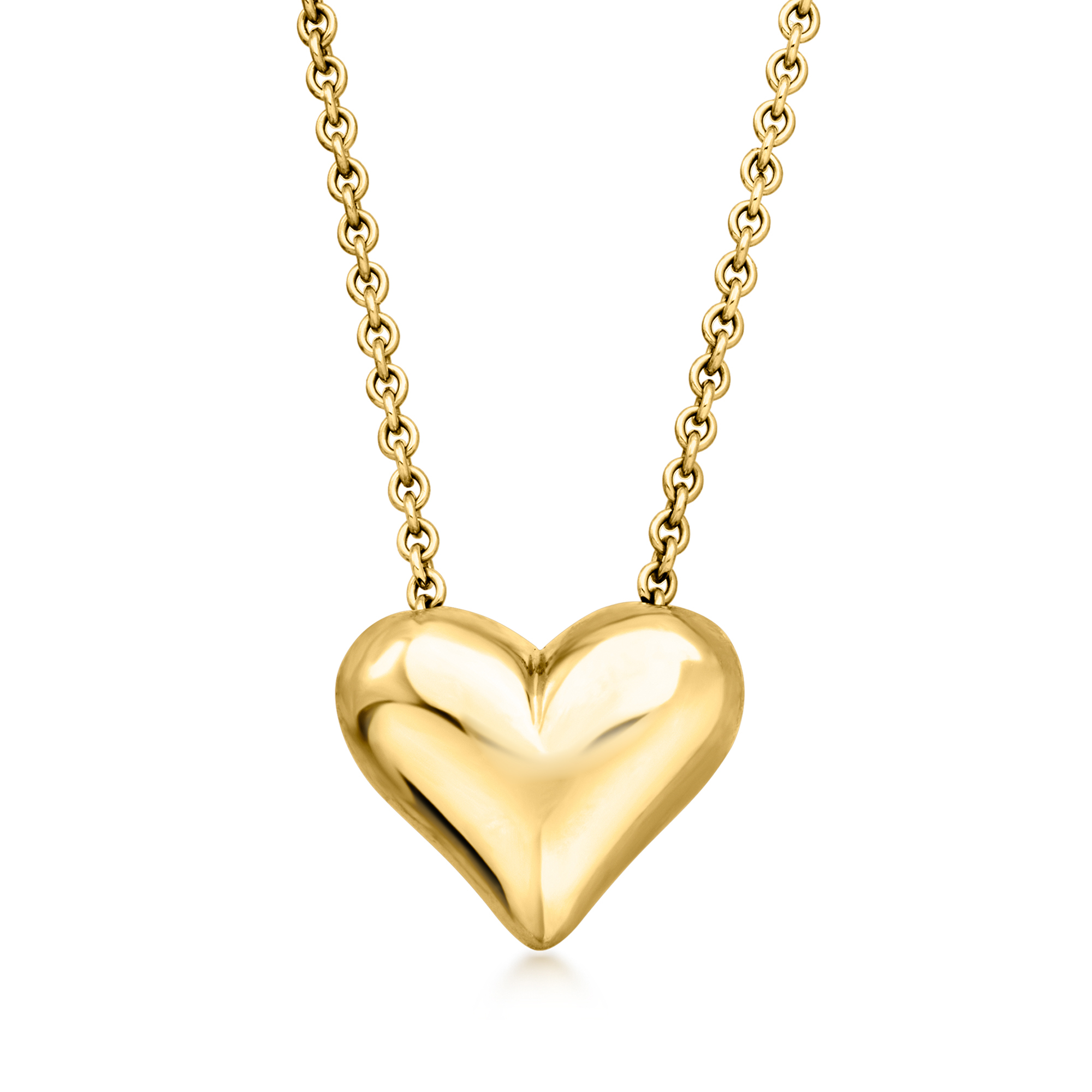 C. 1990 Vintage Tiffany Jewelry 18kt Yellow Gold Heart Necklace