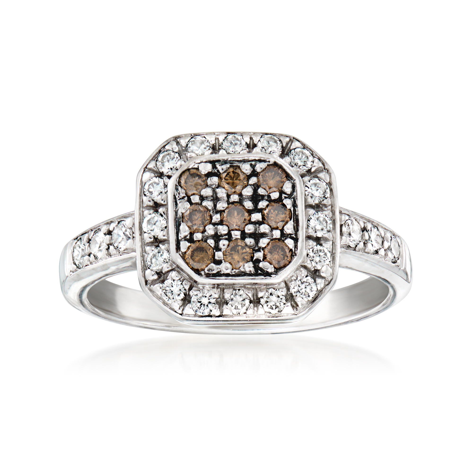 C. 2000 Vintage Le Vian .70 ct. t.w. Brown and White Diamond Ring in 14kt White Gold