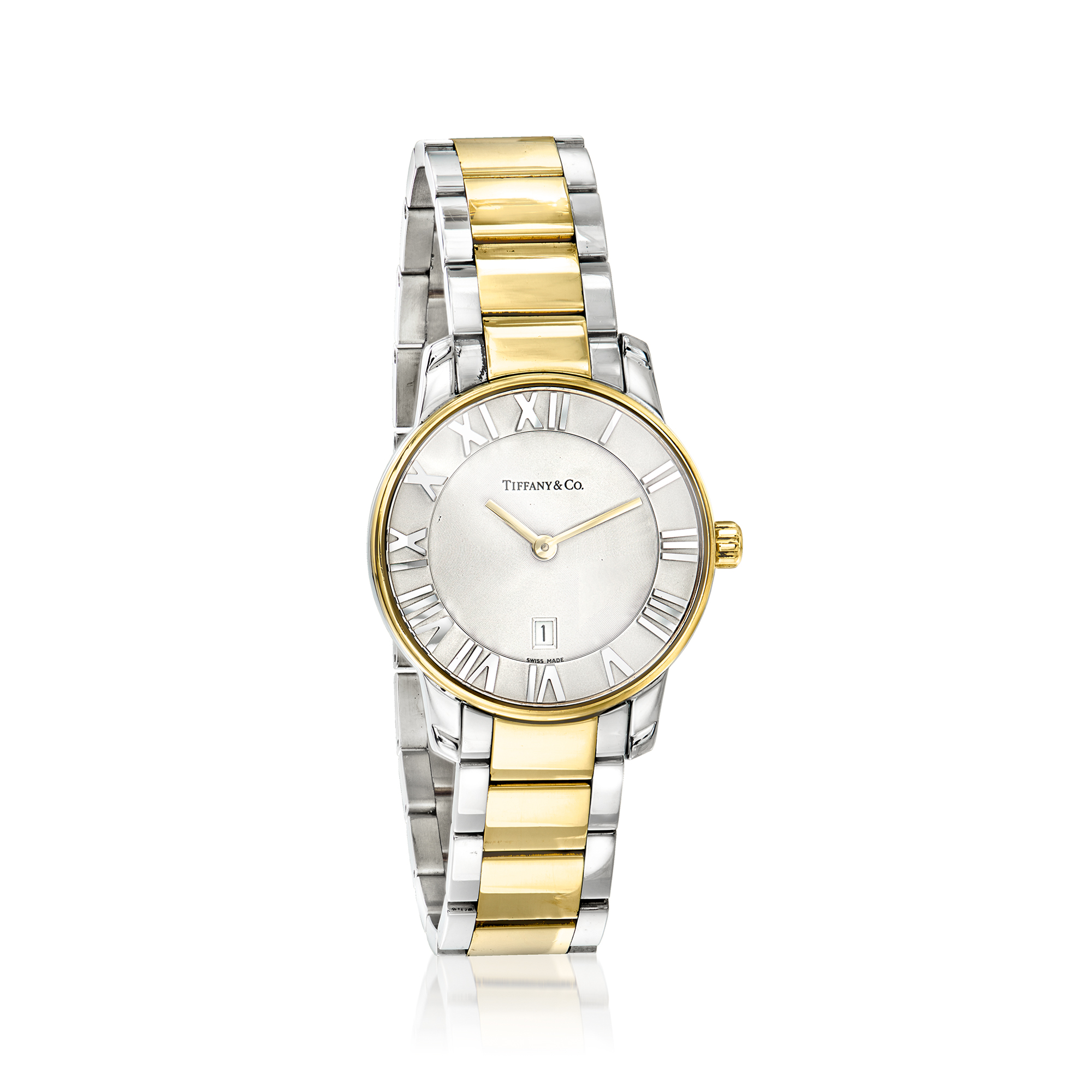 C. 2000 Vintage Tiffany Jewelry Women's 27mm 18kt Yellow Gold-Plated and Stainless Steel Watch