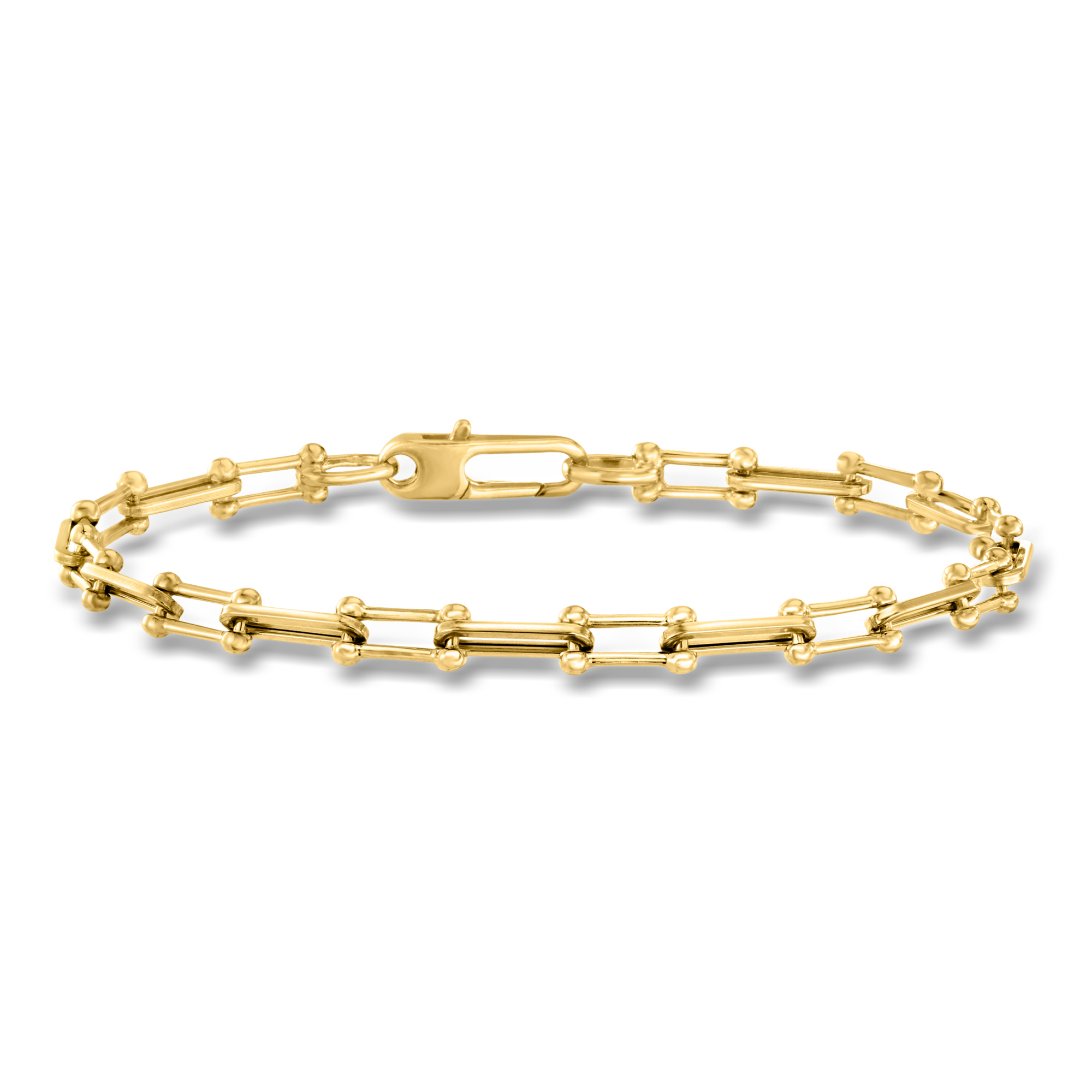 Roberto Coin 18kt Yellow Gold Beaded-Edge Paper Clip Link Bracelet 3450$