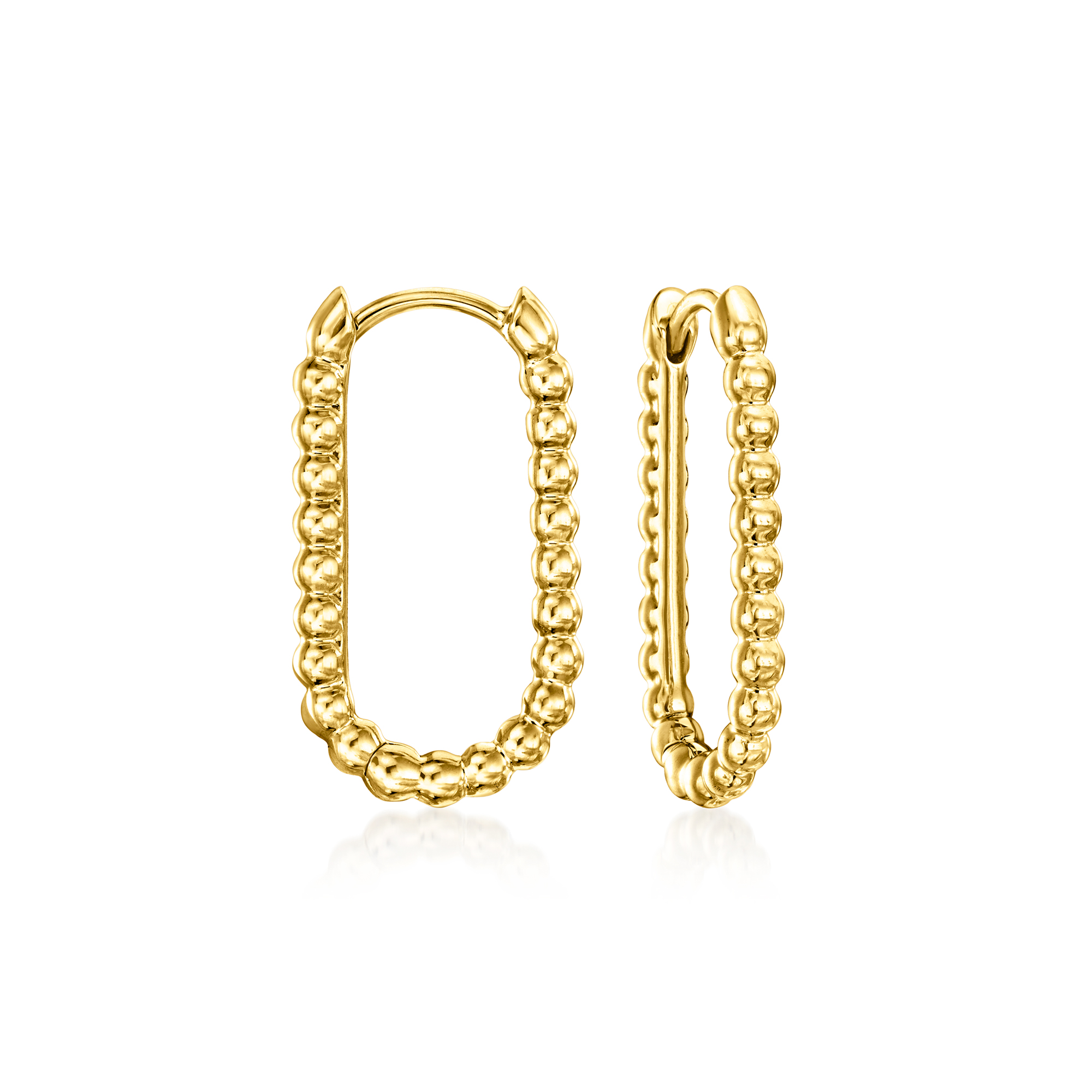 Gabriel & Co. 14kt Yellow Gold Beaded Oval Hoop Earrings