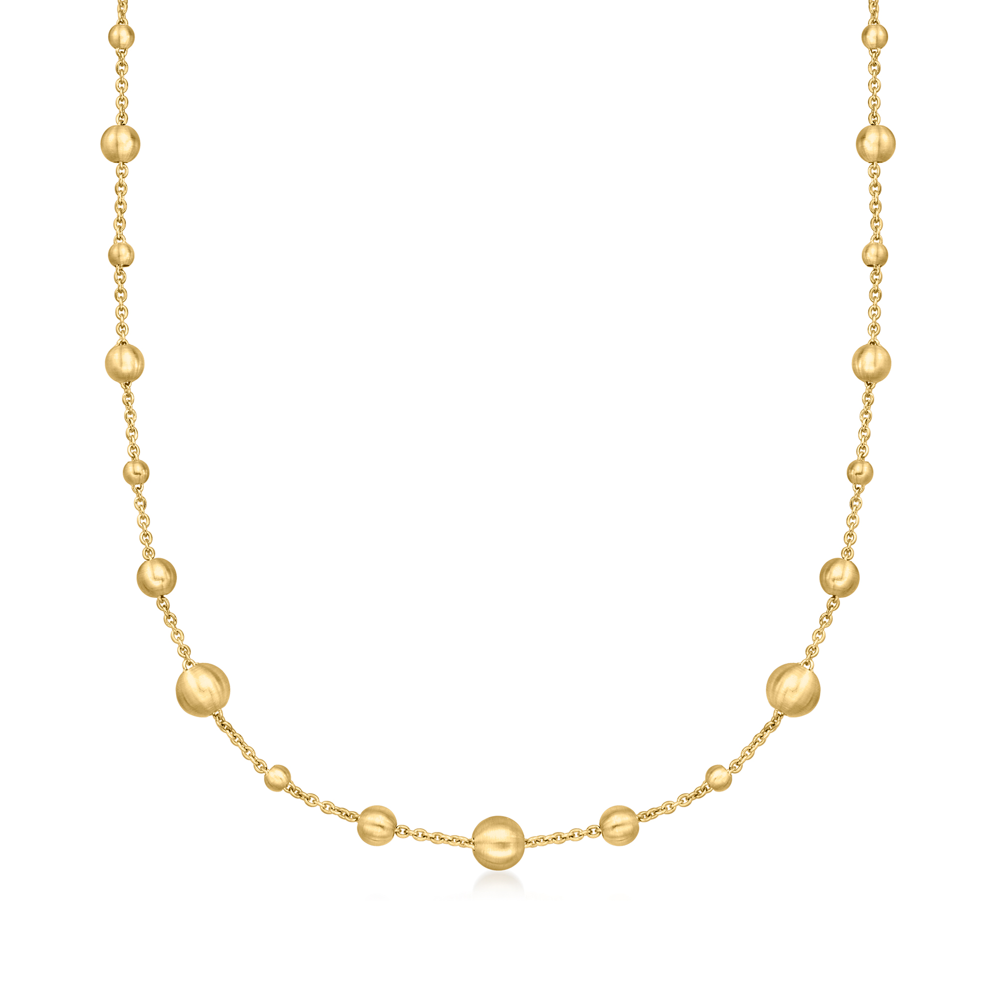 Gabriel Co 14kt Yellow Gold Bead Station Necklace 1519$