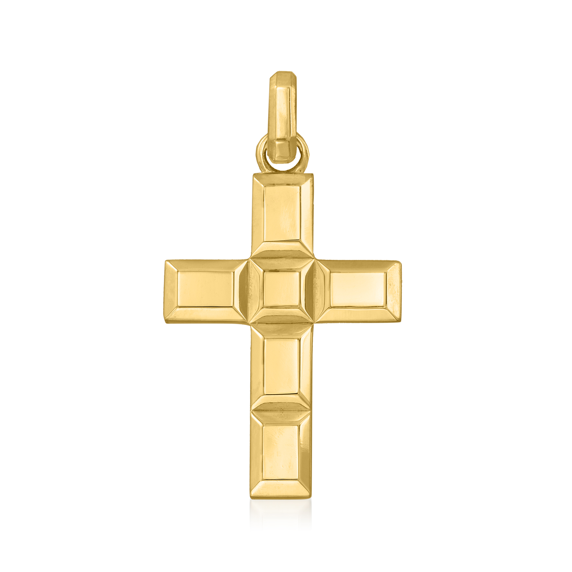 Gabriel & Co. Men's 14kt Yellow Gold Station Cross Pendant