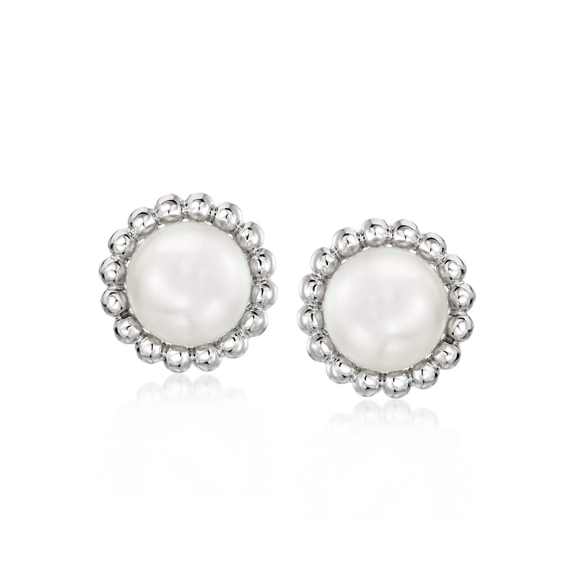 Gabriel & Co. 6-6.5mm Cultured Pearl and Sterling Silver Beaded Earrings