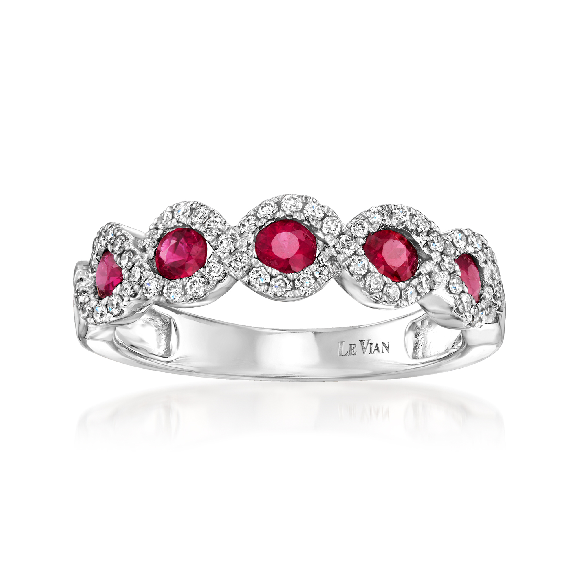 Le Vian .50 ct. t.w. Passion Ruby and .27 ct. t.w. Vanilla Diamond Ring in 14kt Vanilla Gold