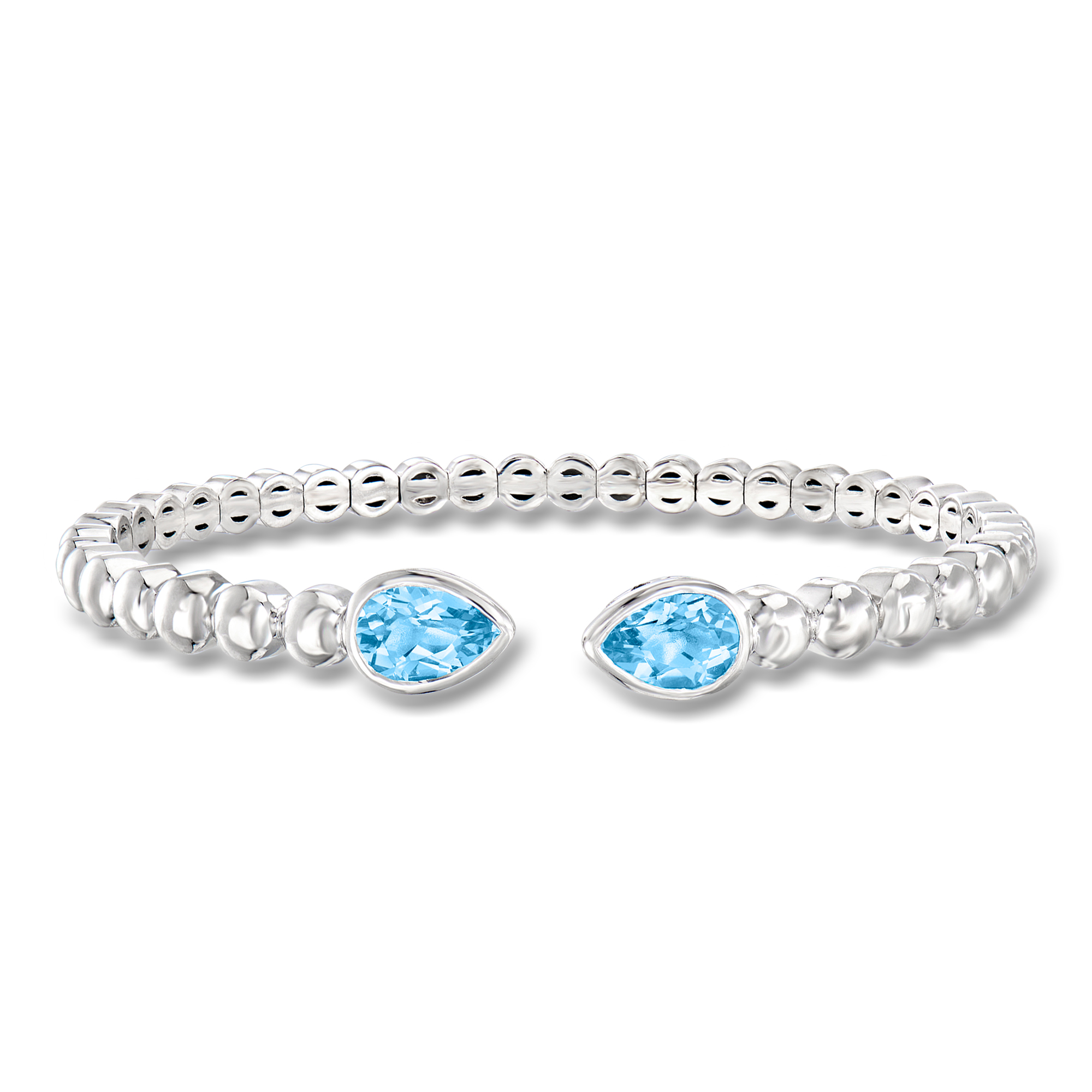 Gabriel Co 150 ct tw Swiss Blue Topaz Cuff Bracelet in Sterling Silver 579$