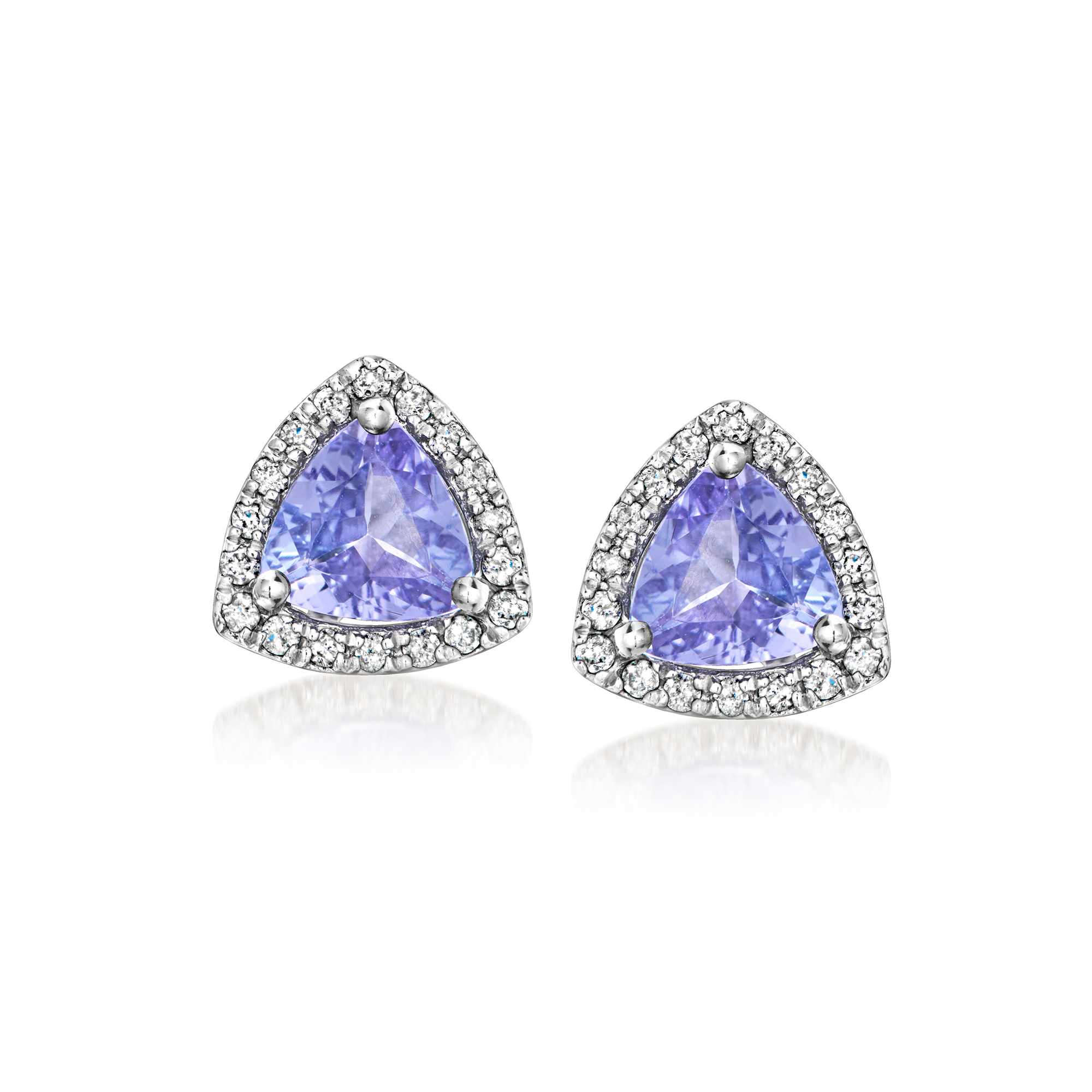 100 ct tw Tanzanite Earrings with 14 ct tw Diamonds in 14kt White Gold 1050$