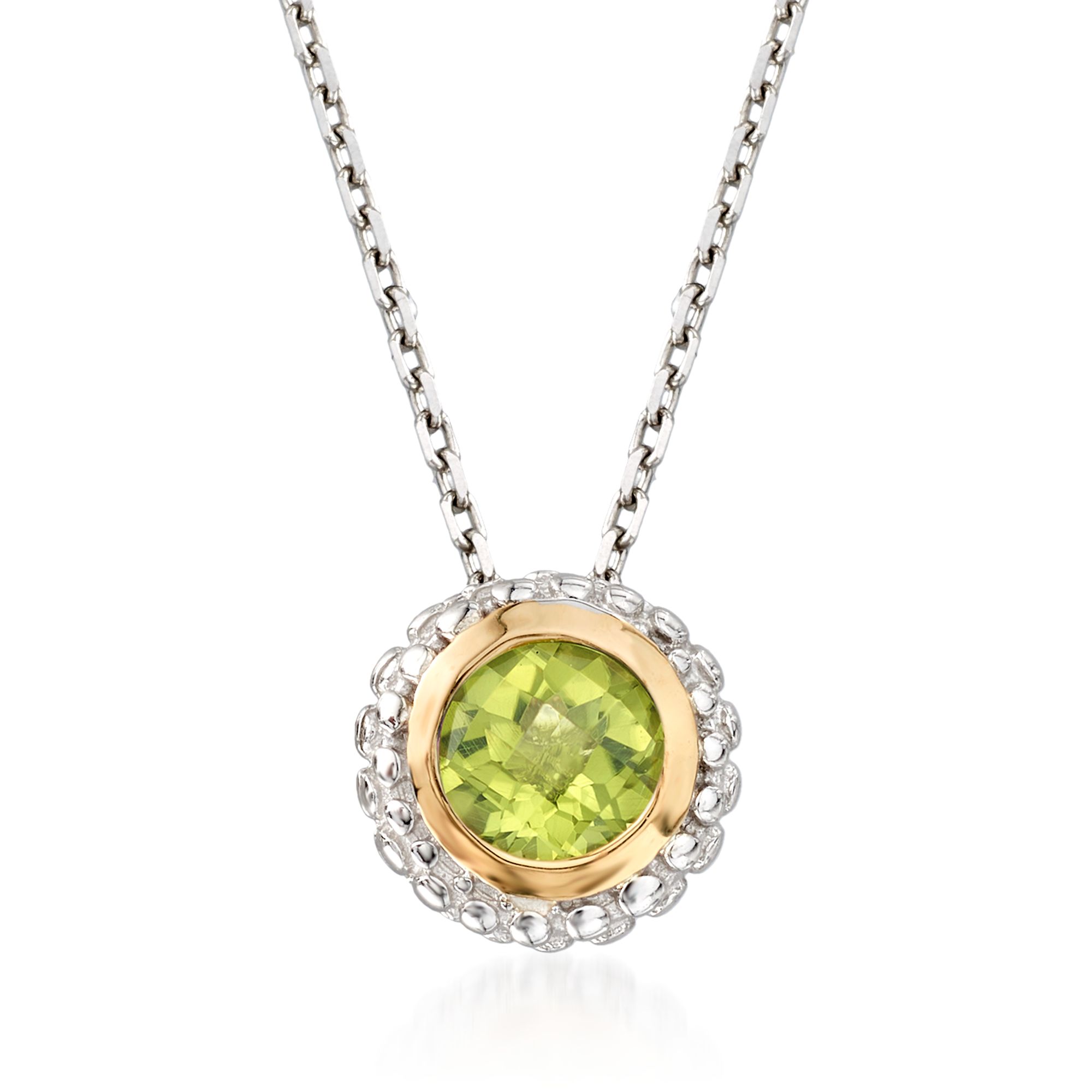 Phillip Gavriel Popcorn 45 Carat Peridot Pendant Necklace in Sterling Silver and 18kt Yellow Gold 200$