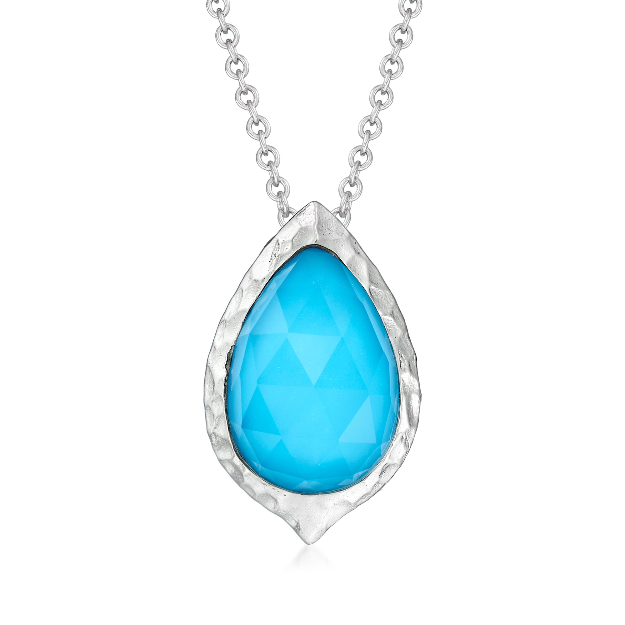 Gabriel Co Turquoise Doublet Pendant Necklace in Sterling Silver 235$