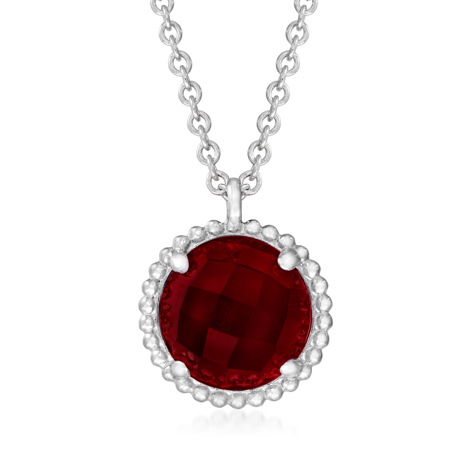 Gabriel Co 320 Carat Garnet Pendant Necklace in Sterling Silver 249$