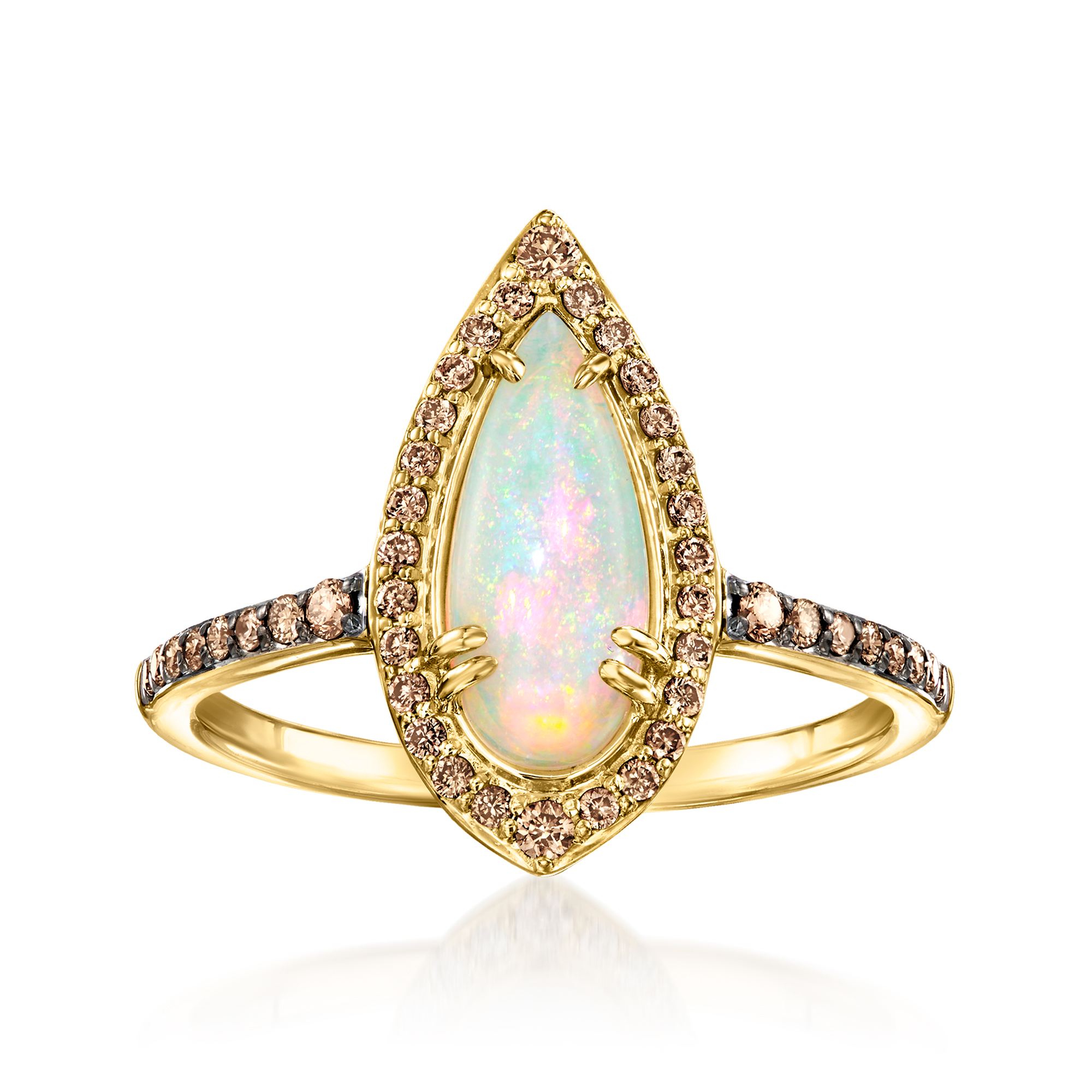 Le Vian Neopolitan Opal Ring with .34 ct. t.w. Chocolate and Nude Diamonds in 14kt Honey Gold