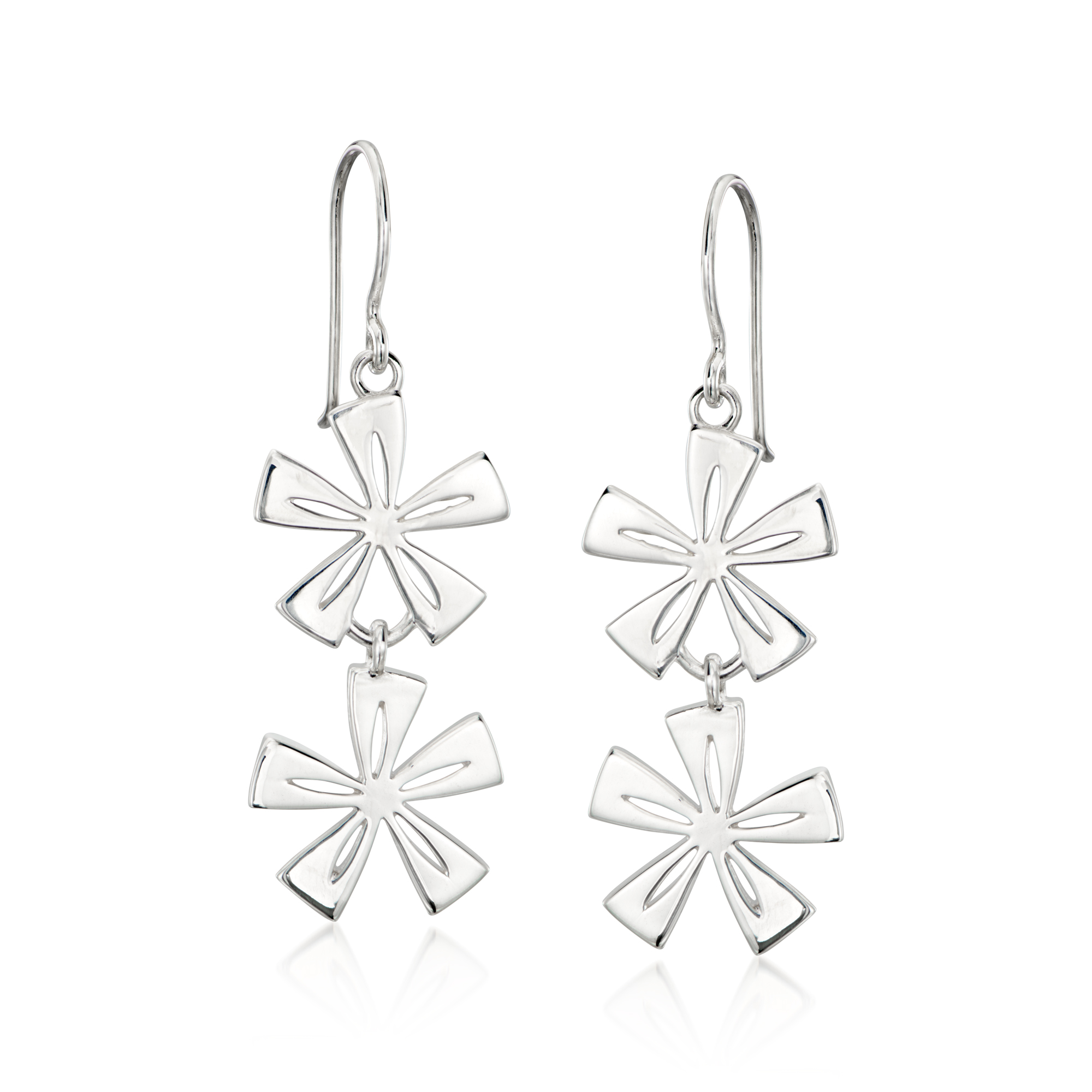 Zina Sterling Silver Tiki Flower Drop Earrings 195$