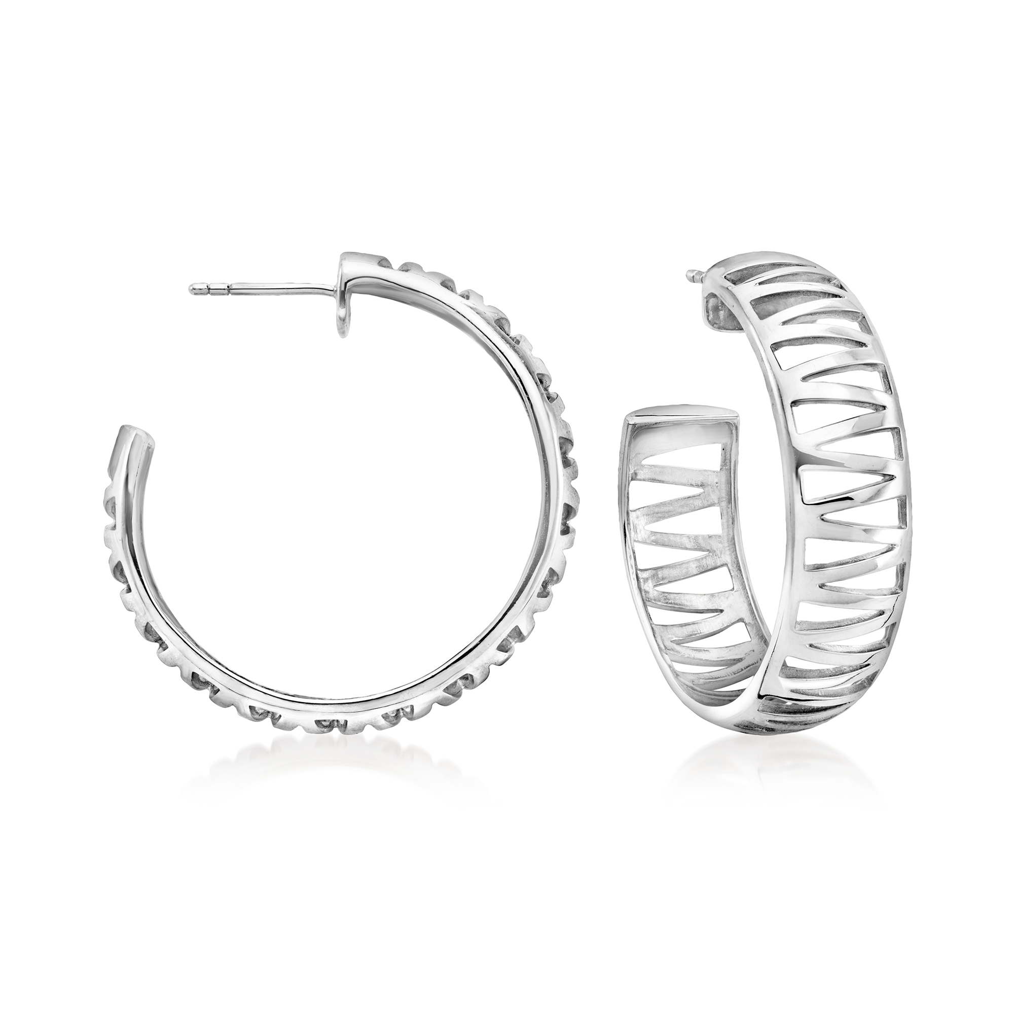 Zina Sterling Silver Zigzag Hoop Earrings