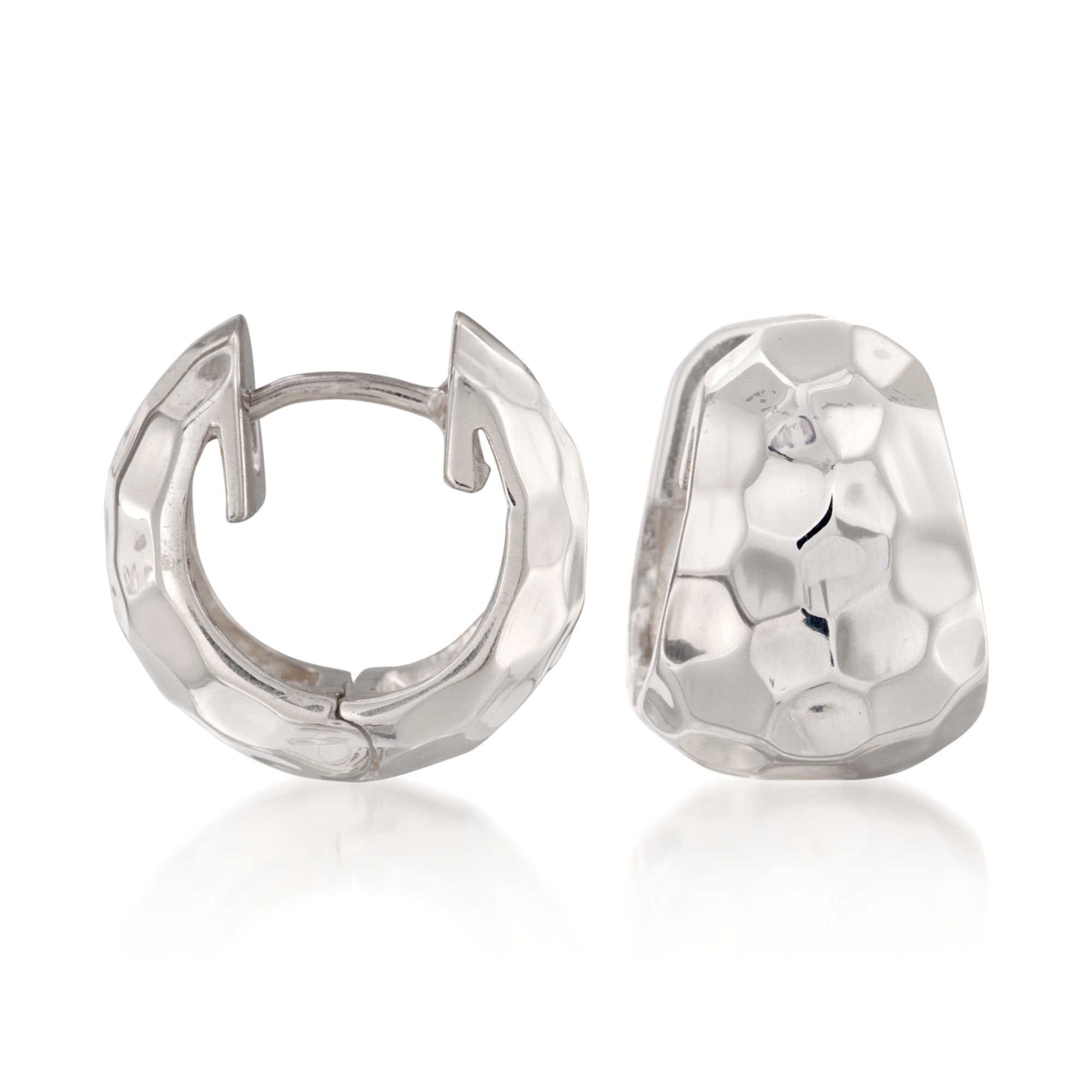 Zina Sterling Silver Sahara Hammered Hoop Earrings 275$