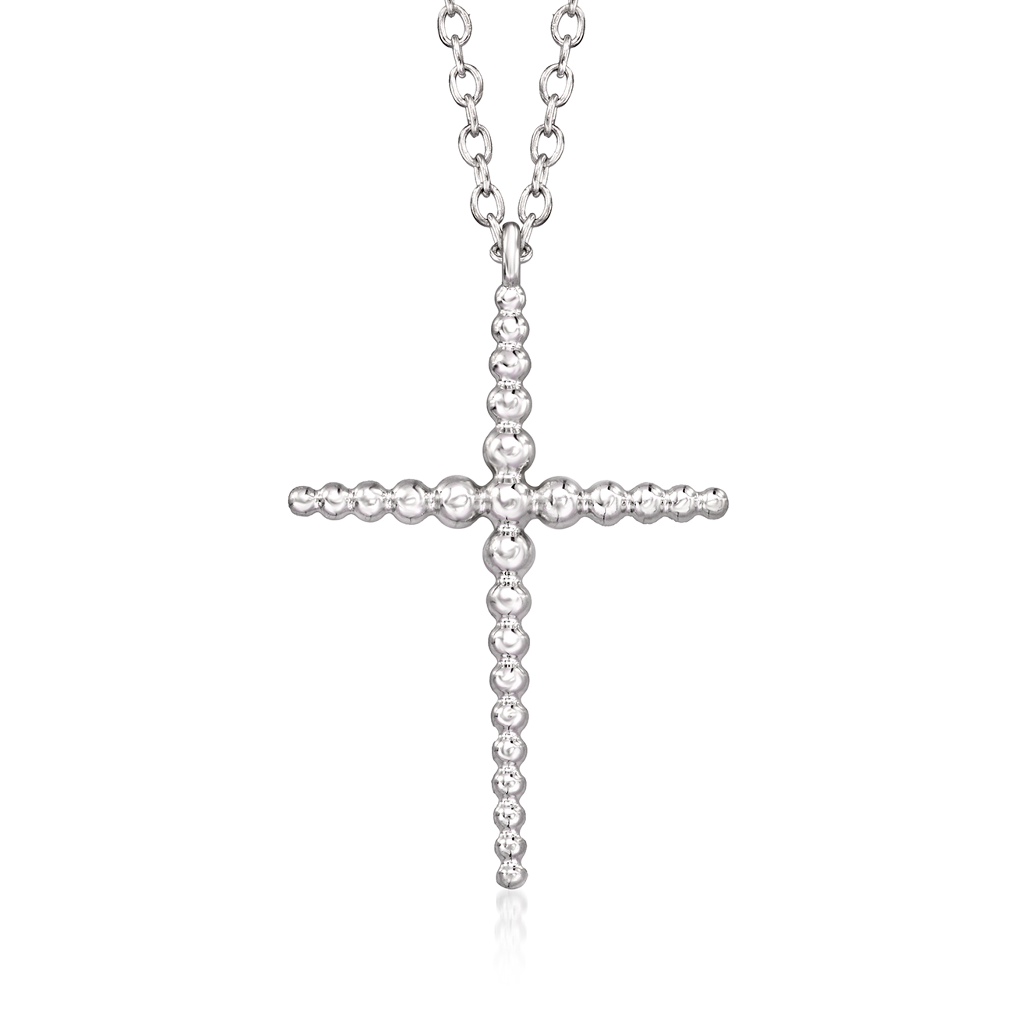Gabriel & Co. Sterling Silver Beaded Cross Necklace