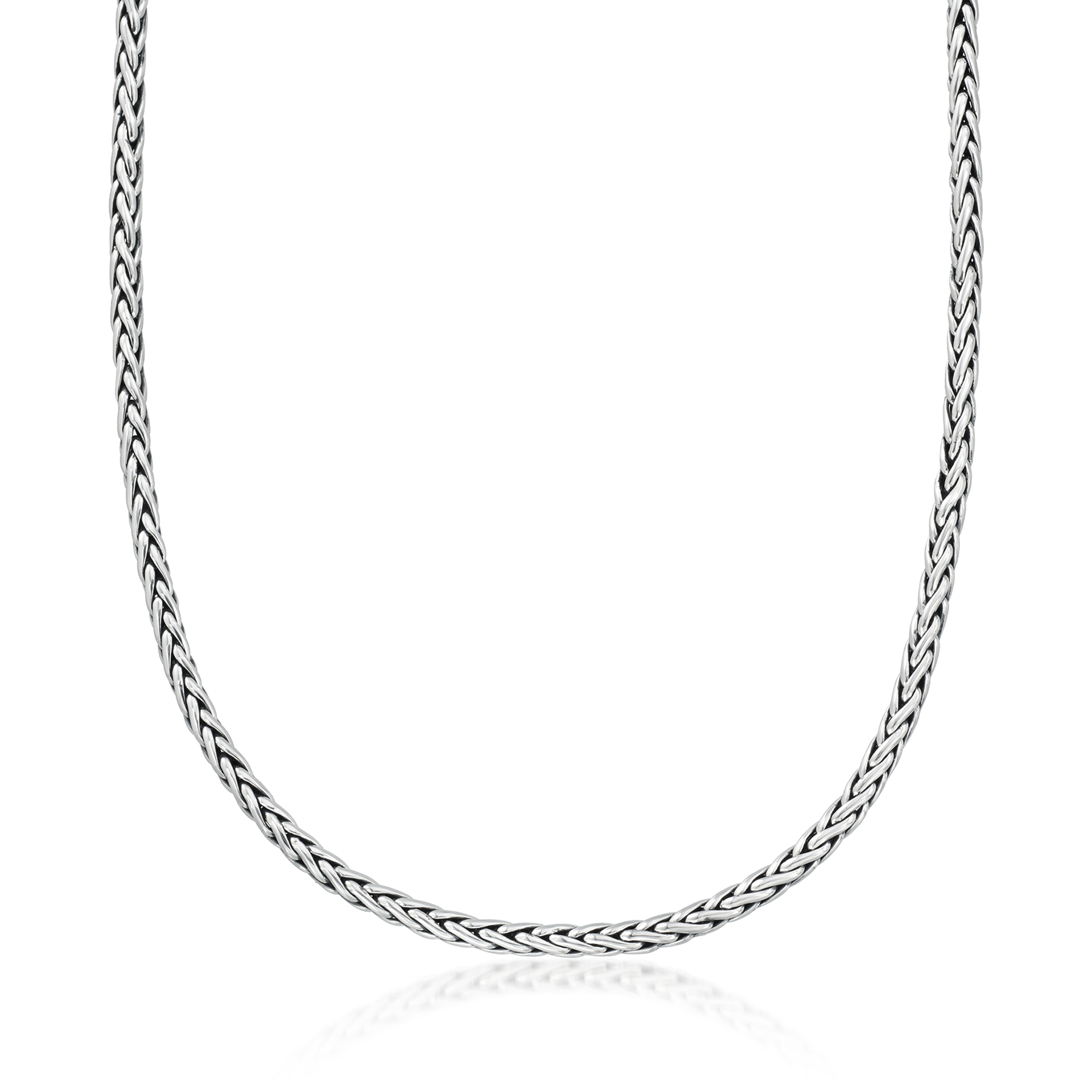 Zina Sterling Silver Braided Wheat-Chain Necklace 770$