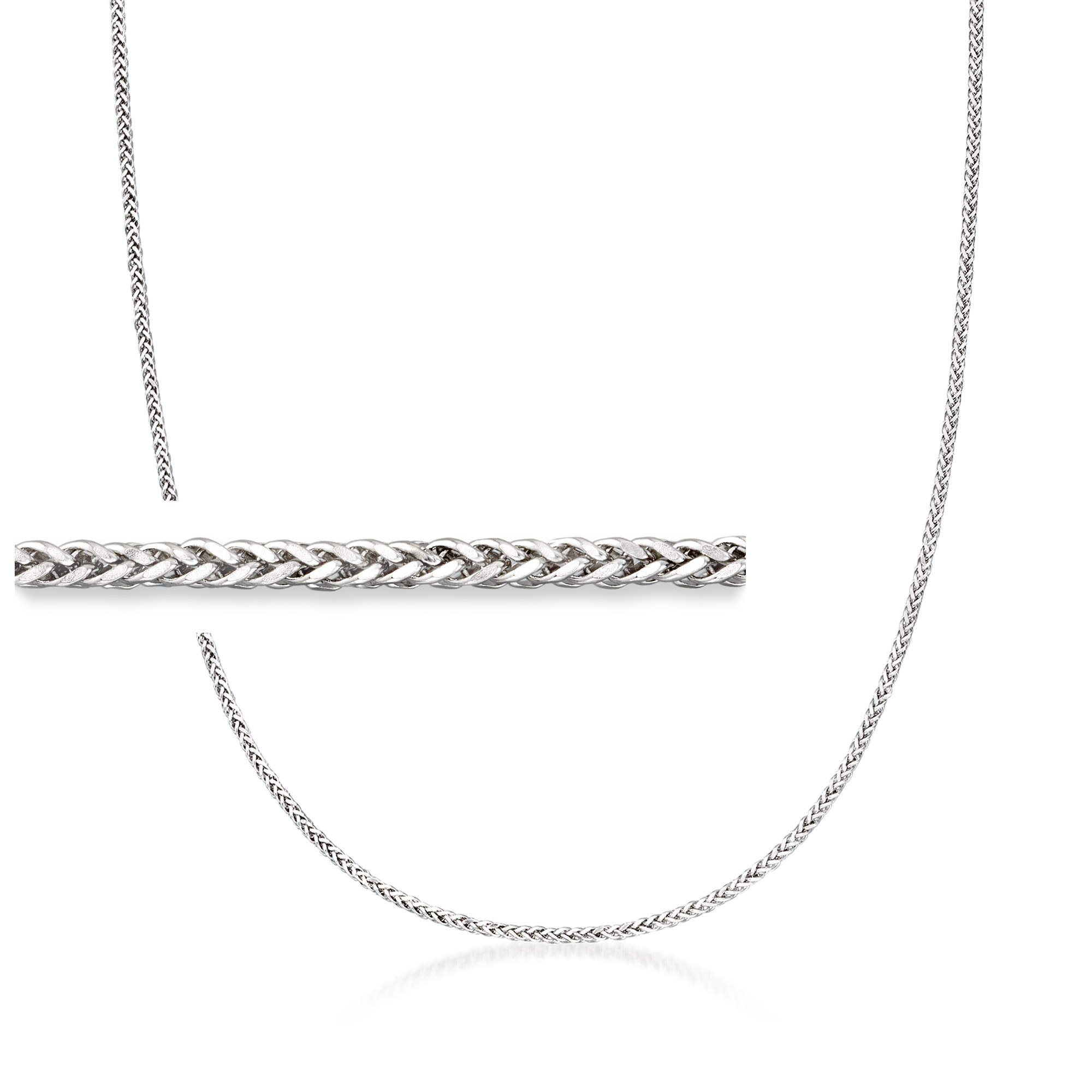 Gabriel Co Mens 2mm Sterling Silver Wheat-Chain Necklace 305$