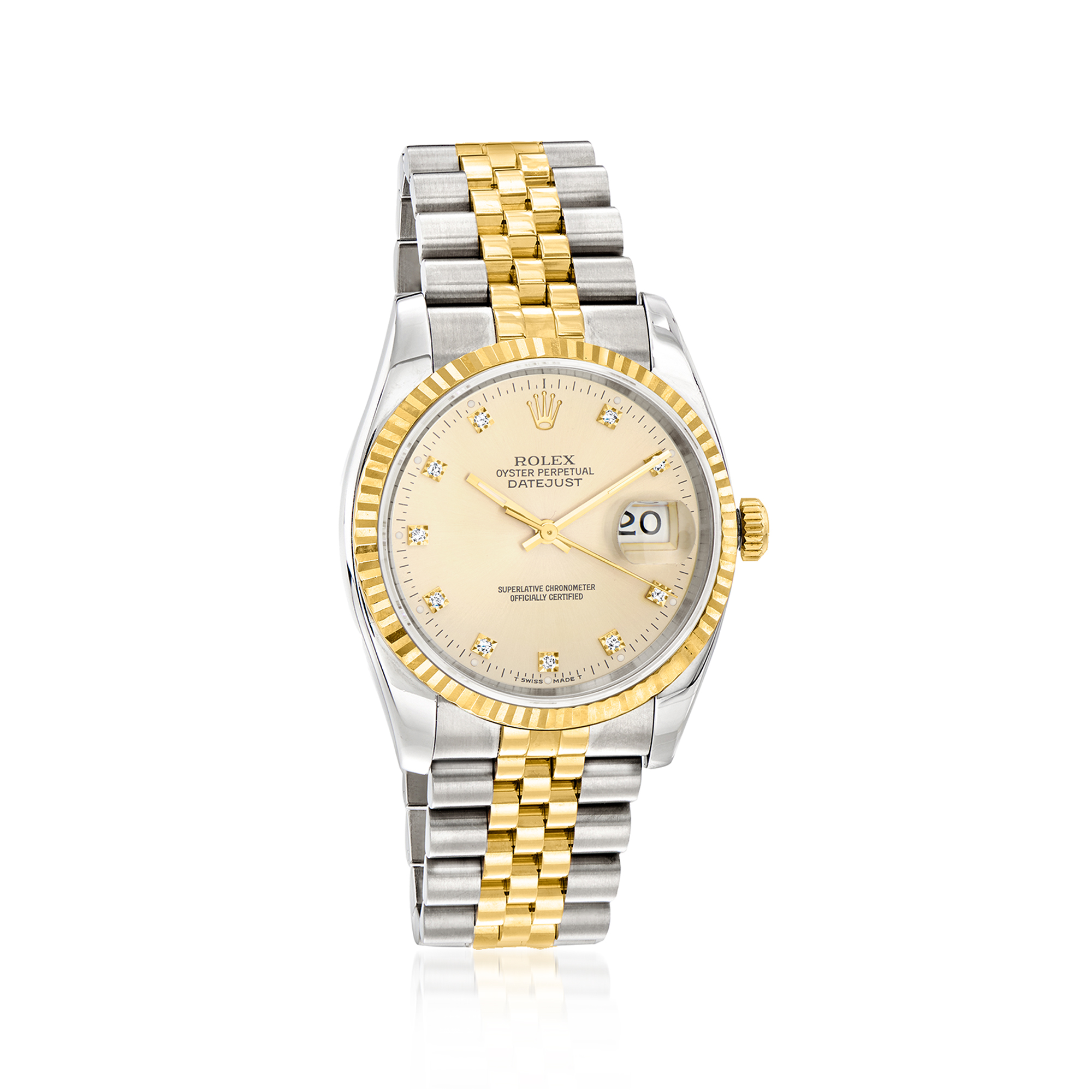 PreOwned Rolex Datejust Mens 36mm Automatic Stainless Steel and 18kt Yellow Gold Watch