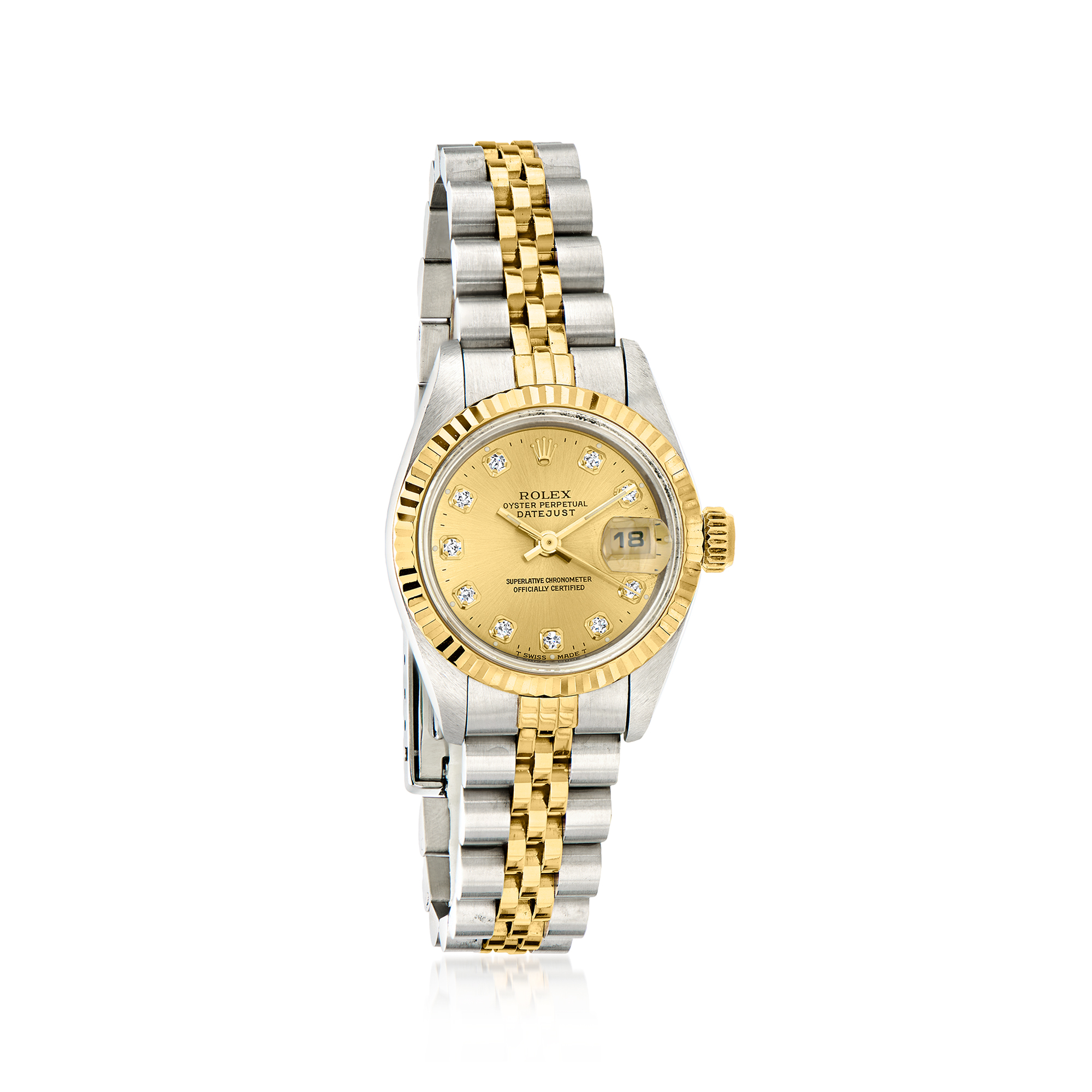 Pre-Owned Rolex Datejust Womens 26mm Automatic Stainless Steel and 18kt Yellow Gold Watch 6950$