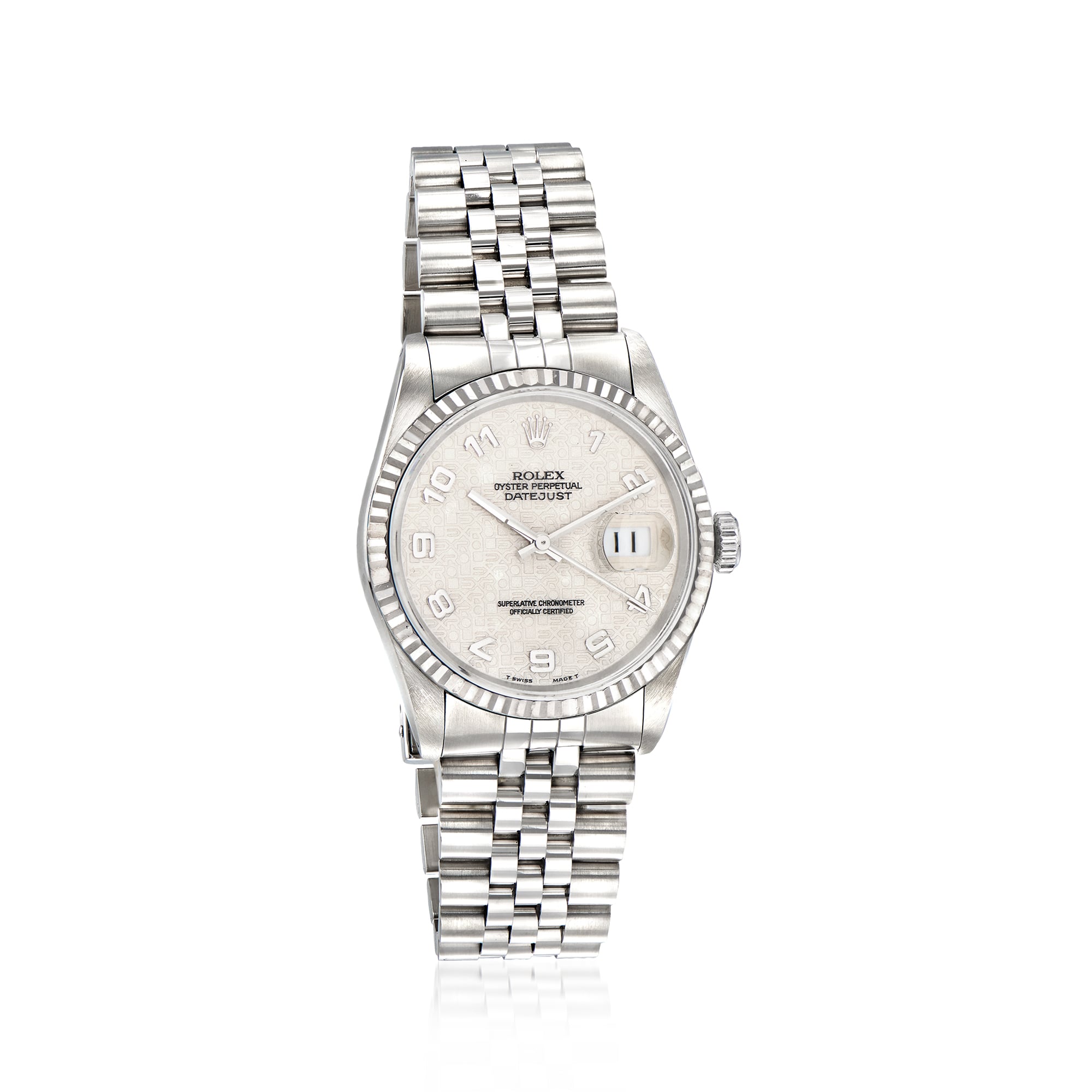 PreOwned Rolex Datejust Mens 36mm Automatic Stainless Steel and 18kt White Gold Watch