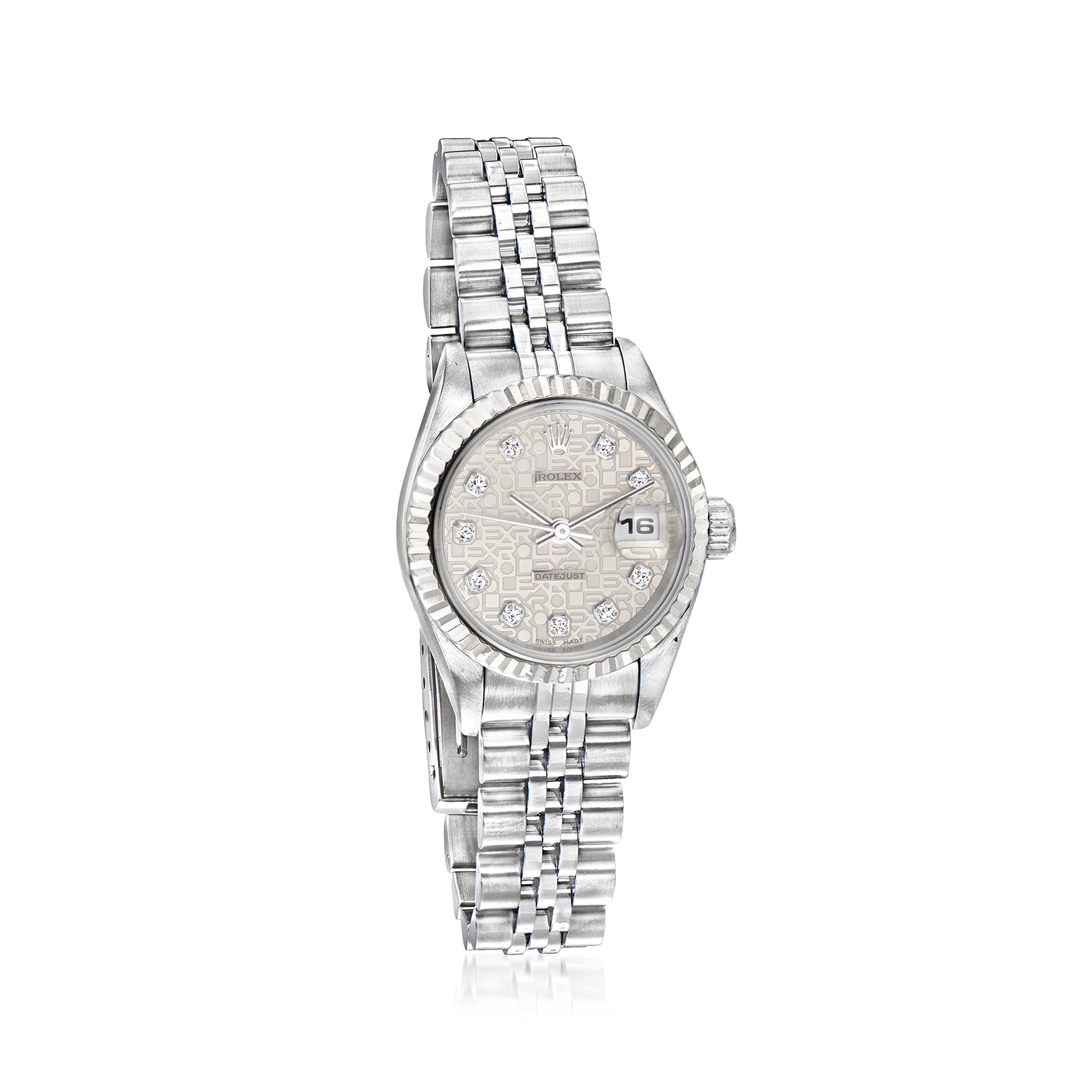 PreOwned Rolex Datejust Womens 26mm Automatic Stainless Steel and 18kt White Gold Watch