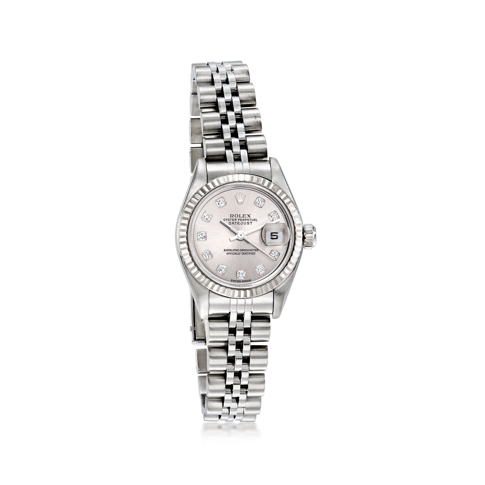 PreOwned Rolex Datejust Womens 26mm Automatic Stainless Steel and 18kt White Gold Watch