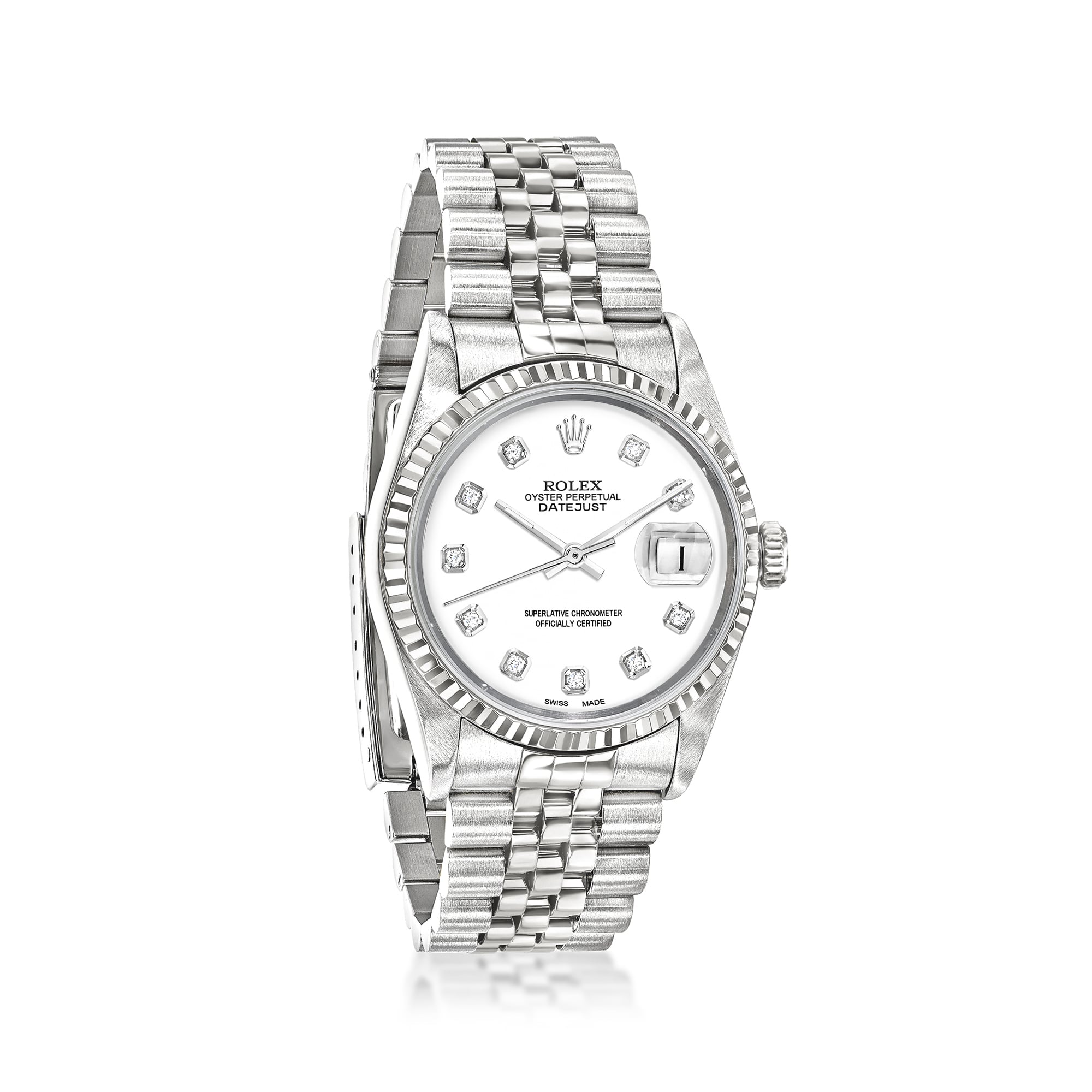 PreOwned Rolex Datejust Mens 36mm Automatic Stainless Steel and 18kt White Gold Watch