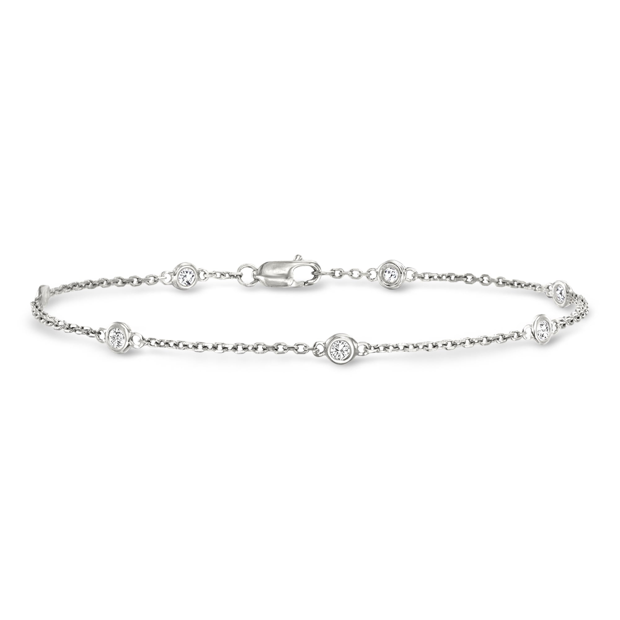 25 ct tw BezelSet Diamond Station Bracelet in Sterling Silver