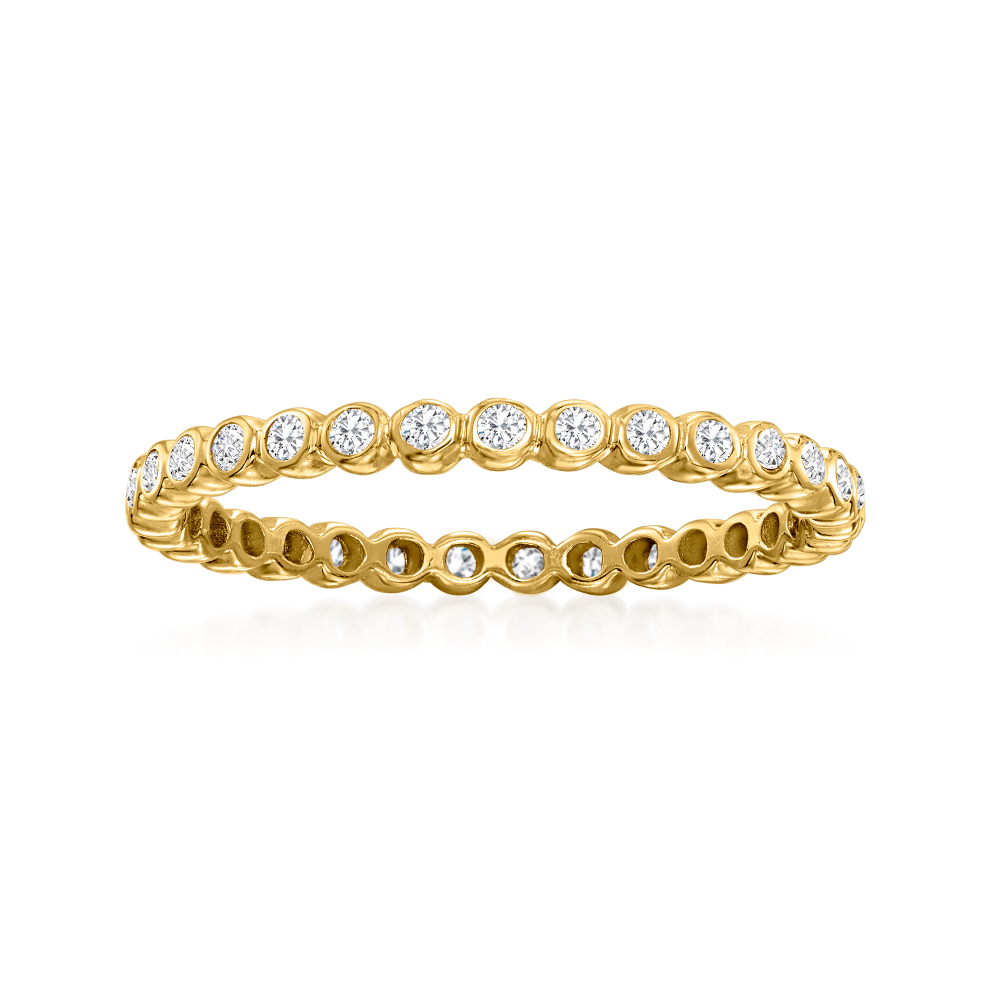 25 ct tw BezelSet Diamond Eternity Band in 14kt Yellow Gold