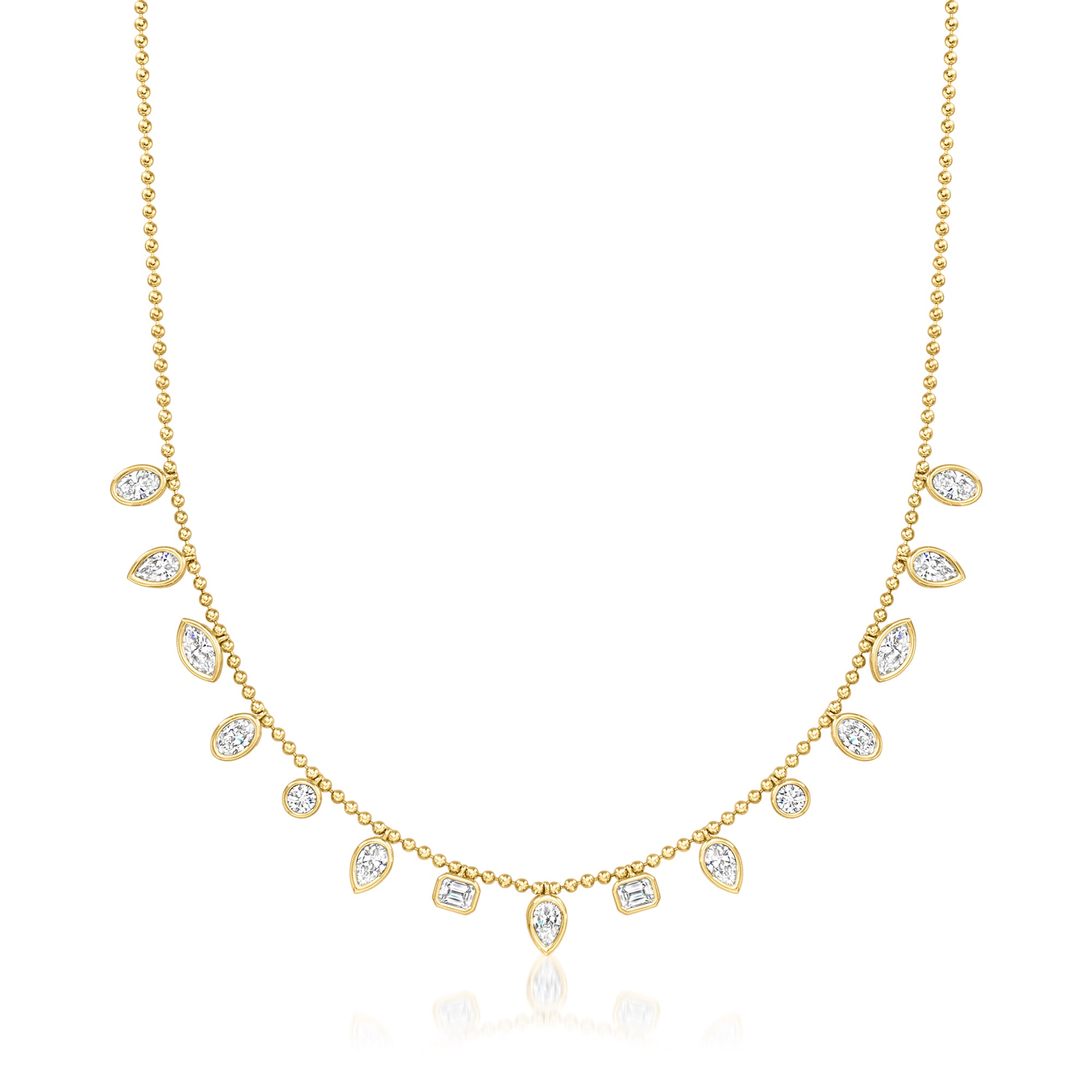 300 ct tw BezelSet Lab Grown Diamond Necklace in 14kt Yellow Gold
