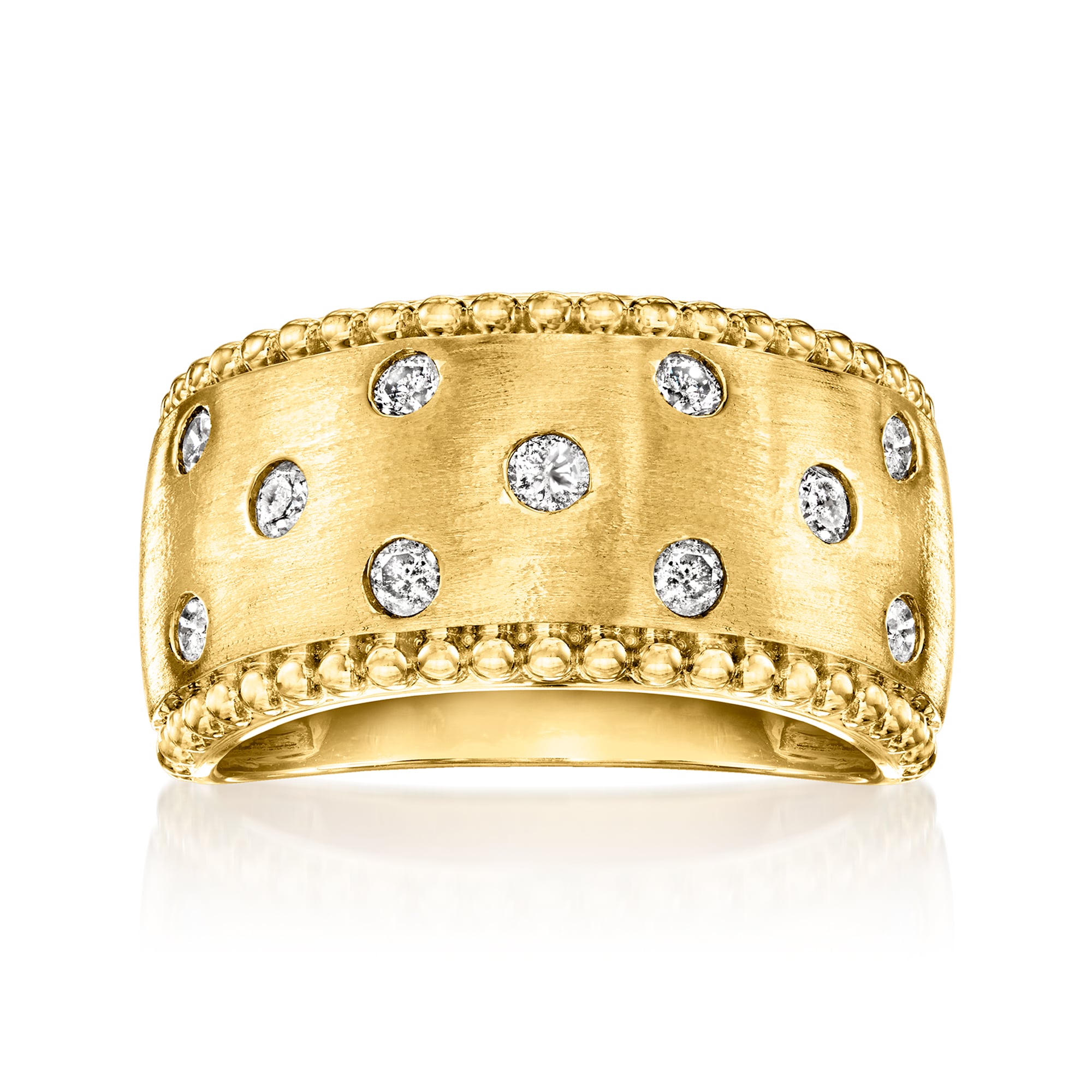 35 ct tw ScatteredDiamond Ring in 18kt Gold Over Sterling
