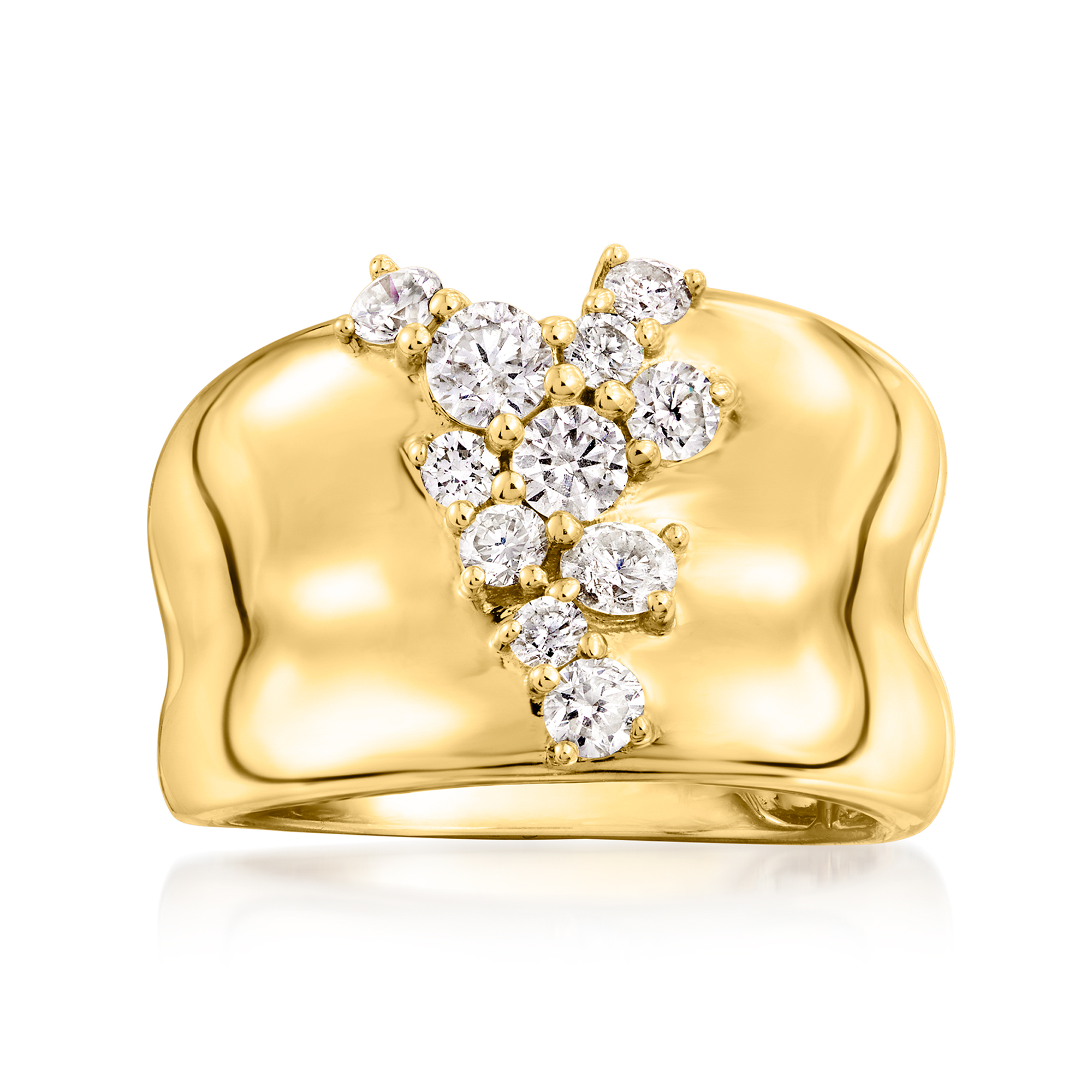 80 ct tw ScatteredDiamond Ring in 14kt Yellow Gold