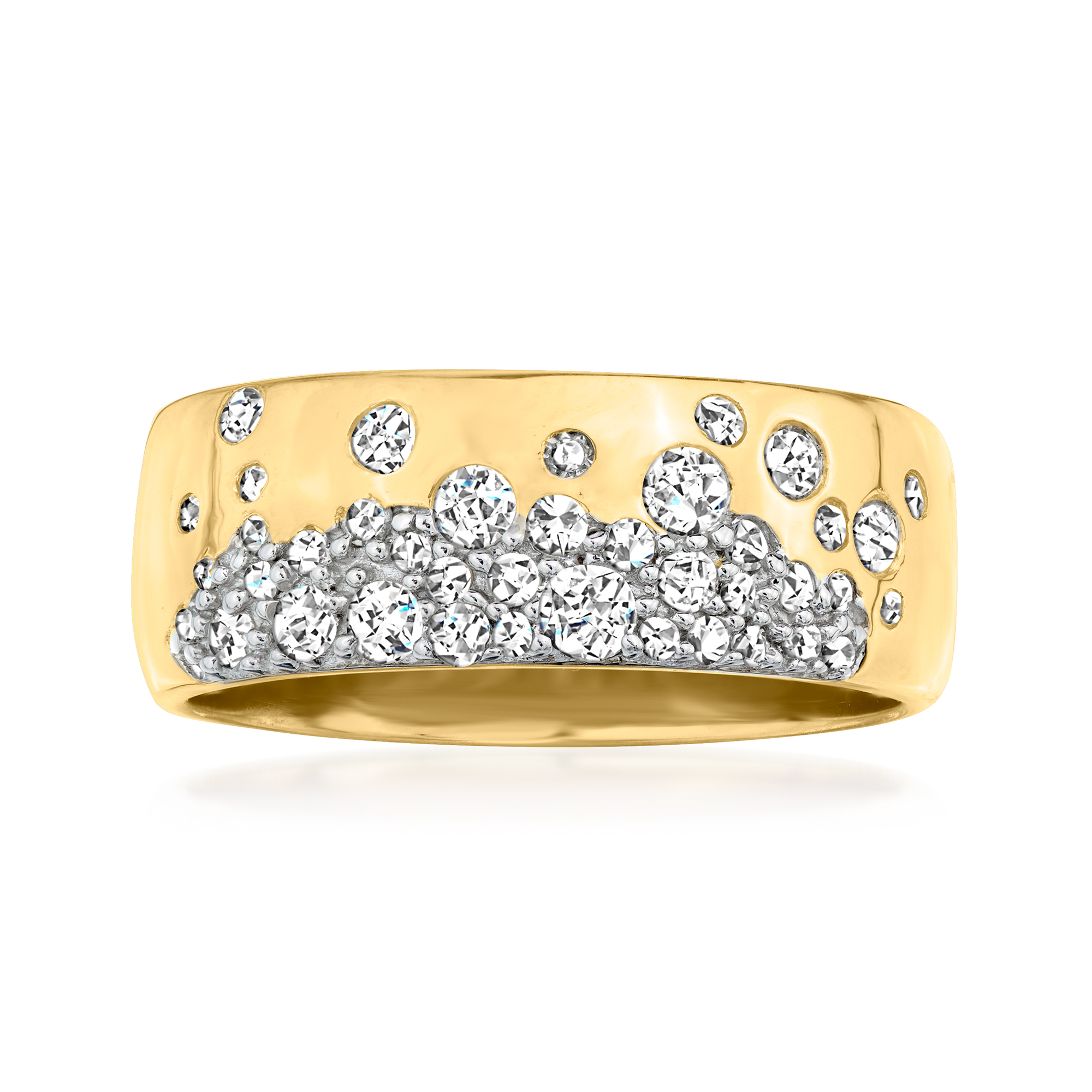 50 ct tw ScatteredDiamond Ring in 18kt Gold Over Sterling